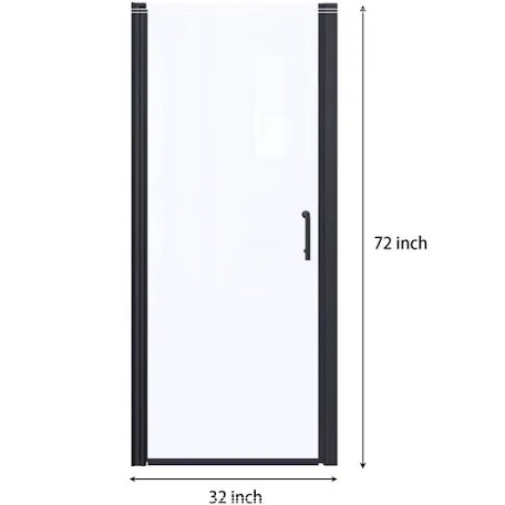 32 in. to 33-3/8 in. x 72 in semi-frameless pivot shower door