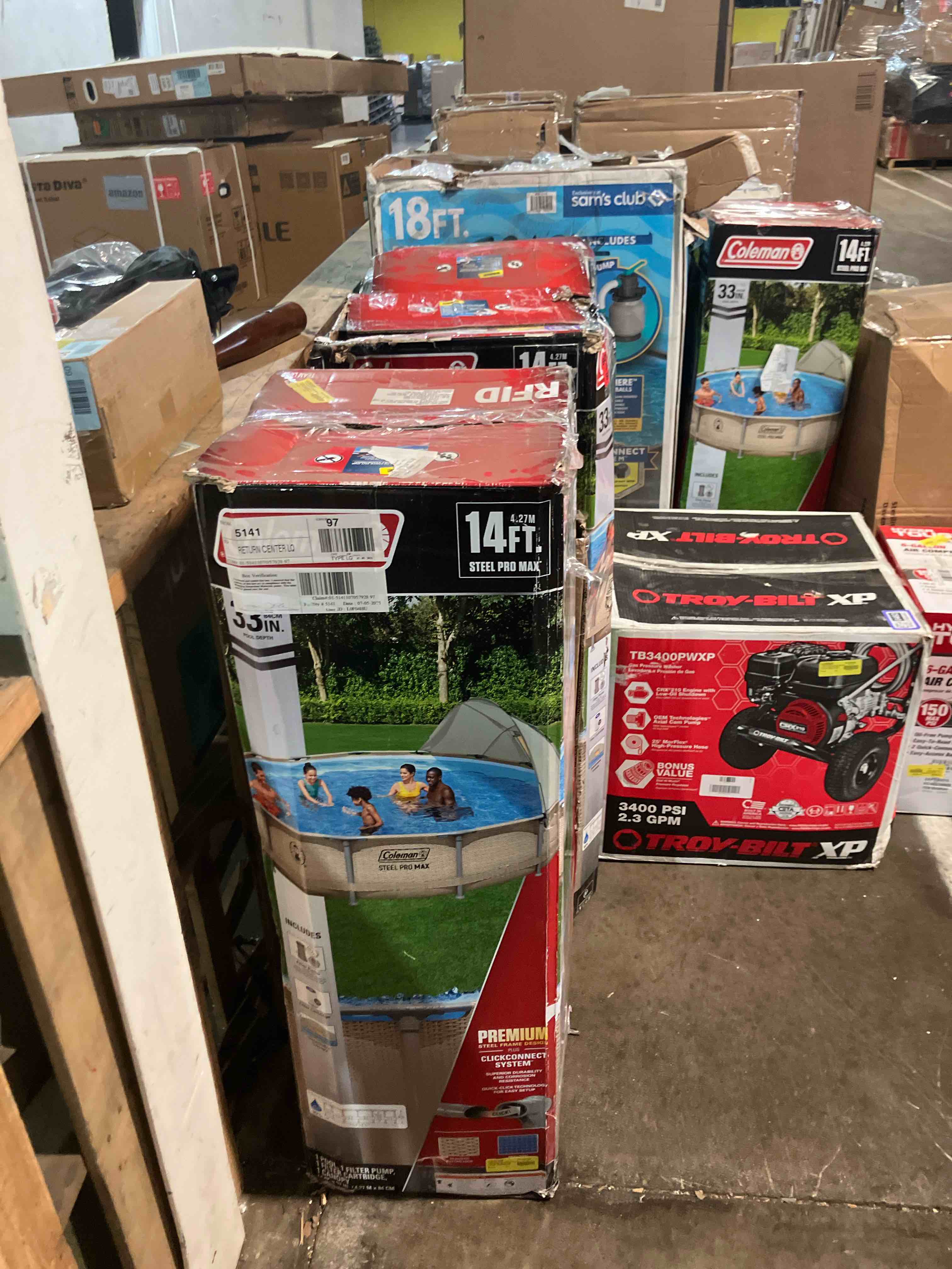 Condition photo showing As Is for Coleman Steel Pro Max 14' x 33" Round Metal Frame Above Ground Pool Set (DOES NOT COME WITH POOL, missing pool liner)