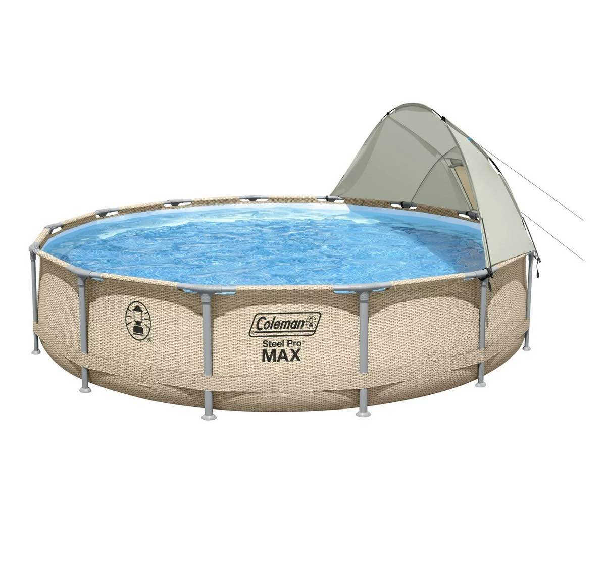 coleman steel pro max 14' x 33" round metal frame above ground pool set (does not come with pool, missing pool liner)