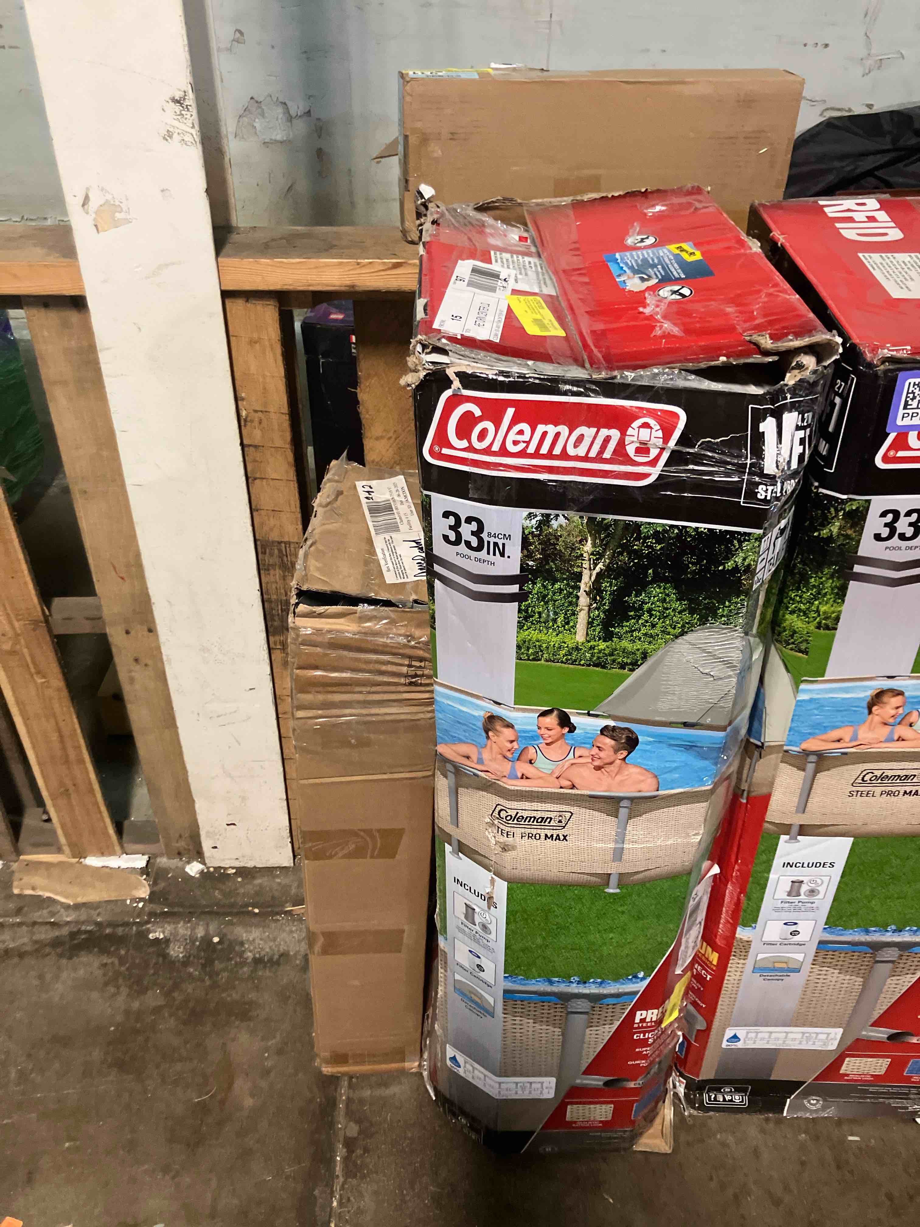 Condition photo showing Good Condition for Bestway Steel Pro MAX 13' x 42" Above Ground Pool, Round Metal Frame Outdoor Swimming Pool Set with Canopy, Filter Pump, Ladder, and Cover, Taupe (Used)