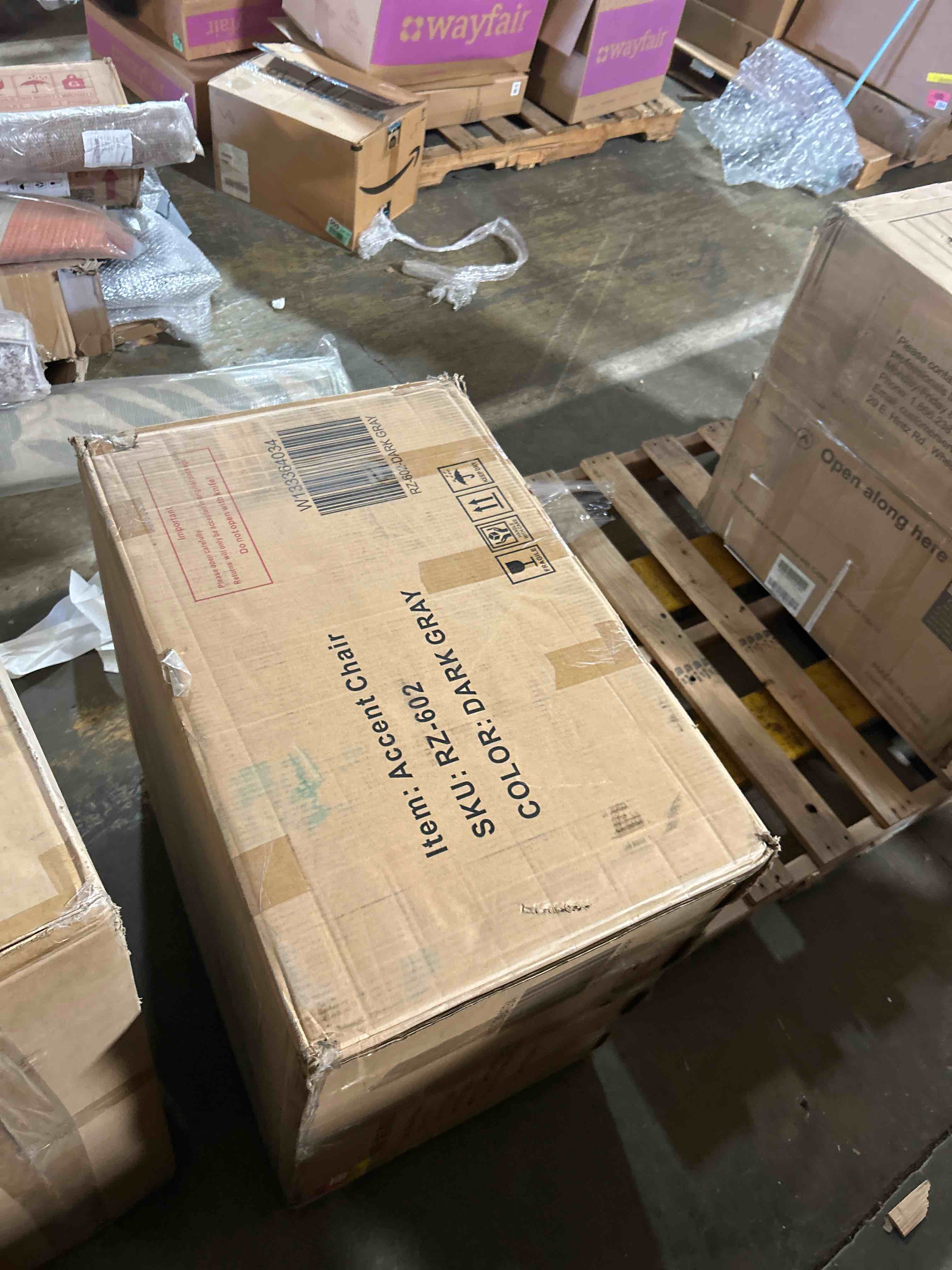 Condition photo showing New/Like New for Accent Chair, Mid Century Modern Living Room Chairs Comfy Reading Chair with Upholstered Cushion Relax Armchair for Bedroom Apartment,Office, Dark Grey