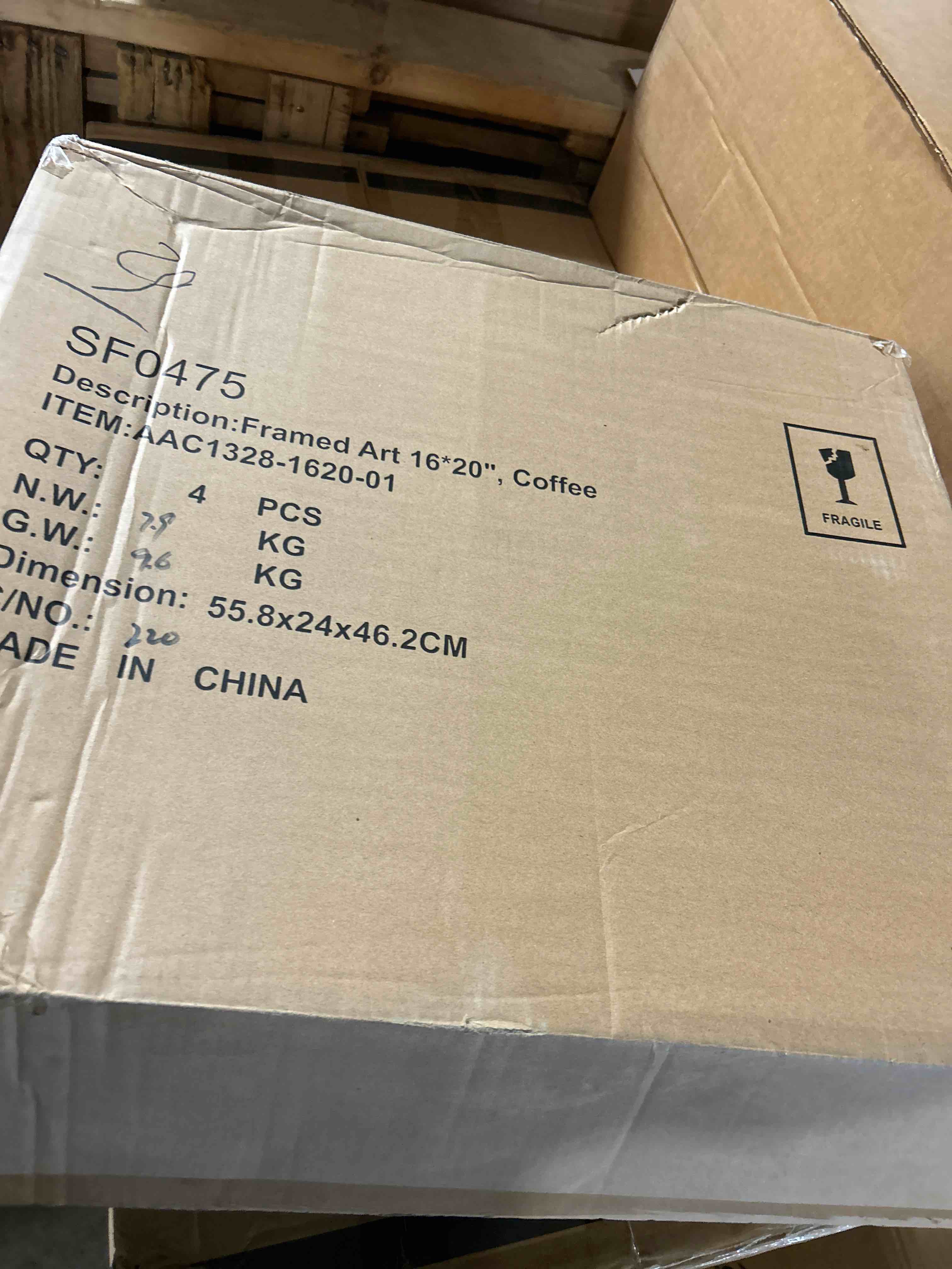 Condition photo showing As Is for Framed Art 16*20", Coffee(2 only)