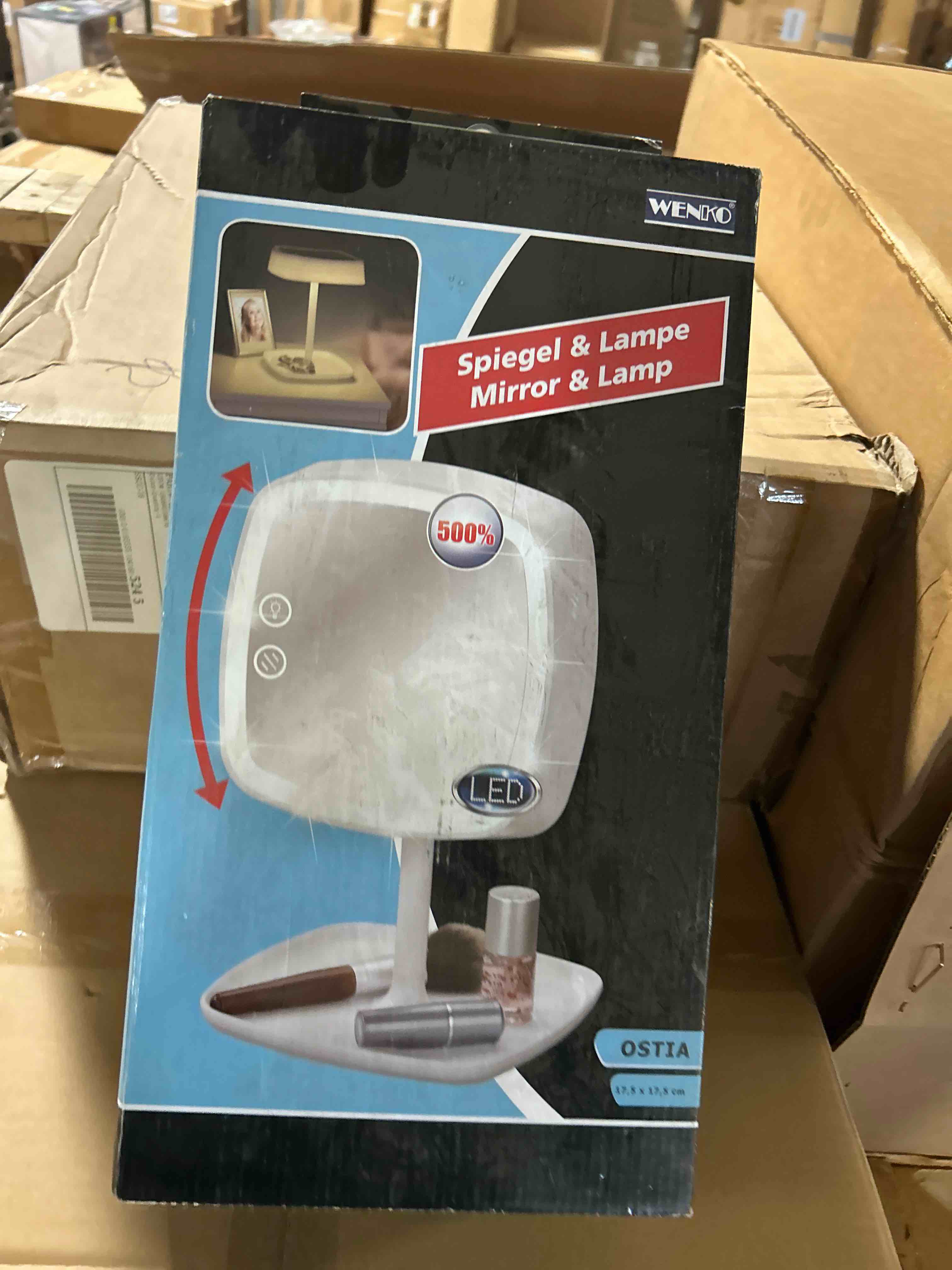Condition photo showing New/Like New for WENKO "Ostia Led Mirror/Table Lamp, White