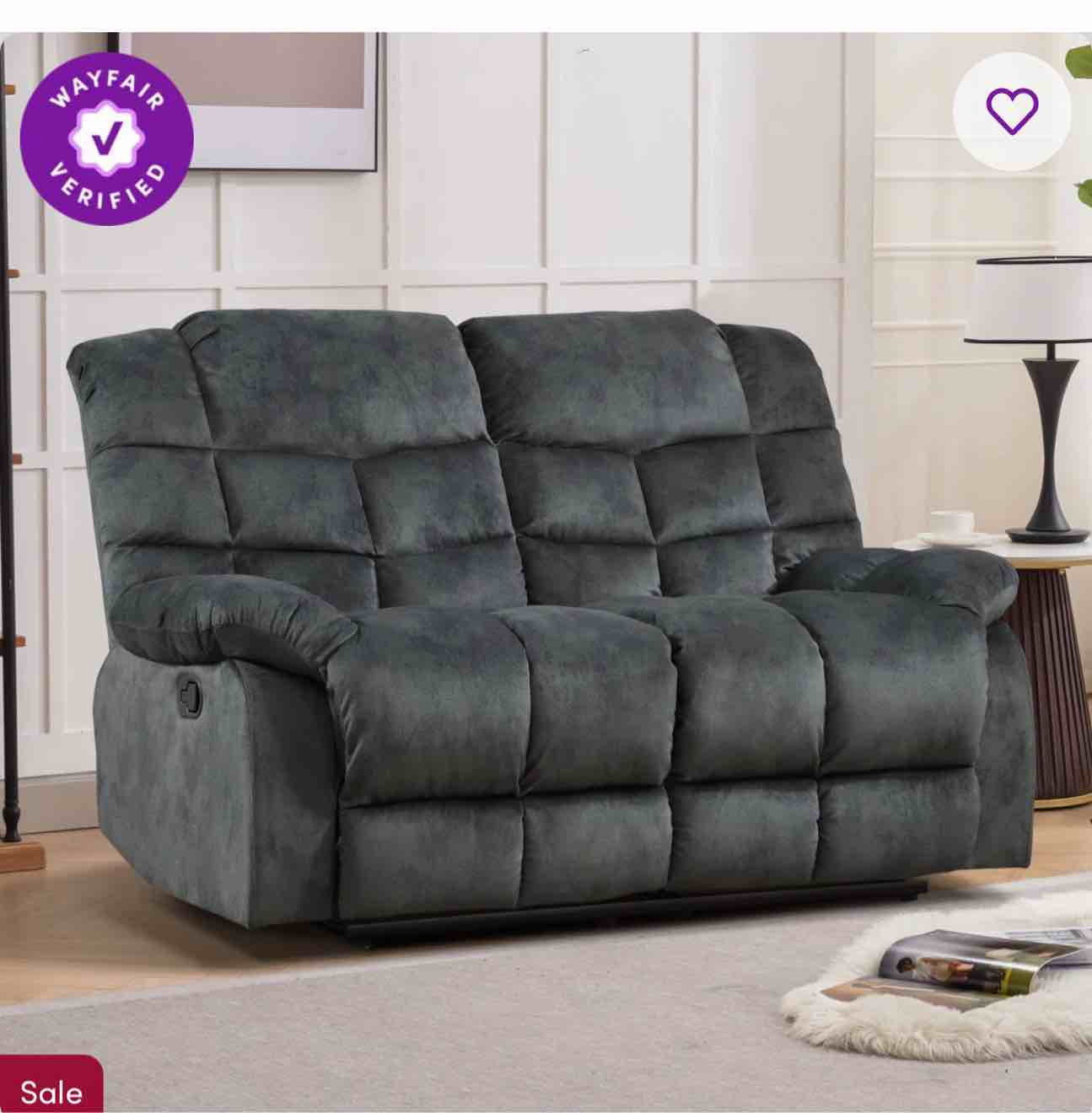 edilmar 61.8'' wide modern and super soft manual reclining loveseat sofa