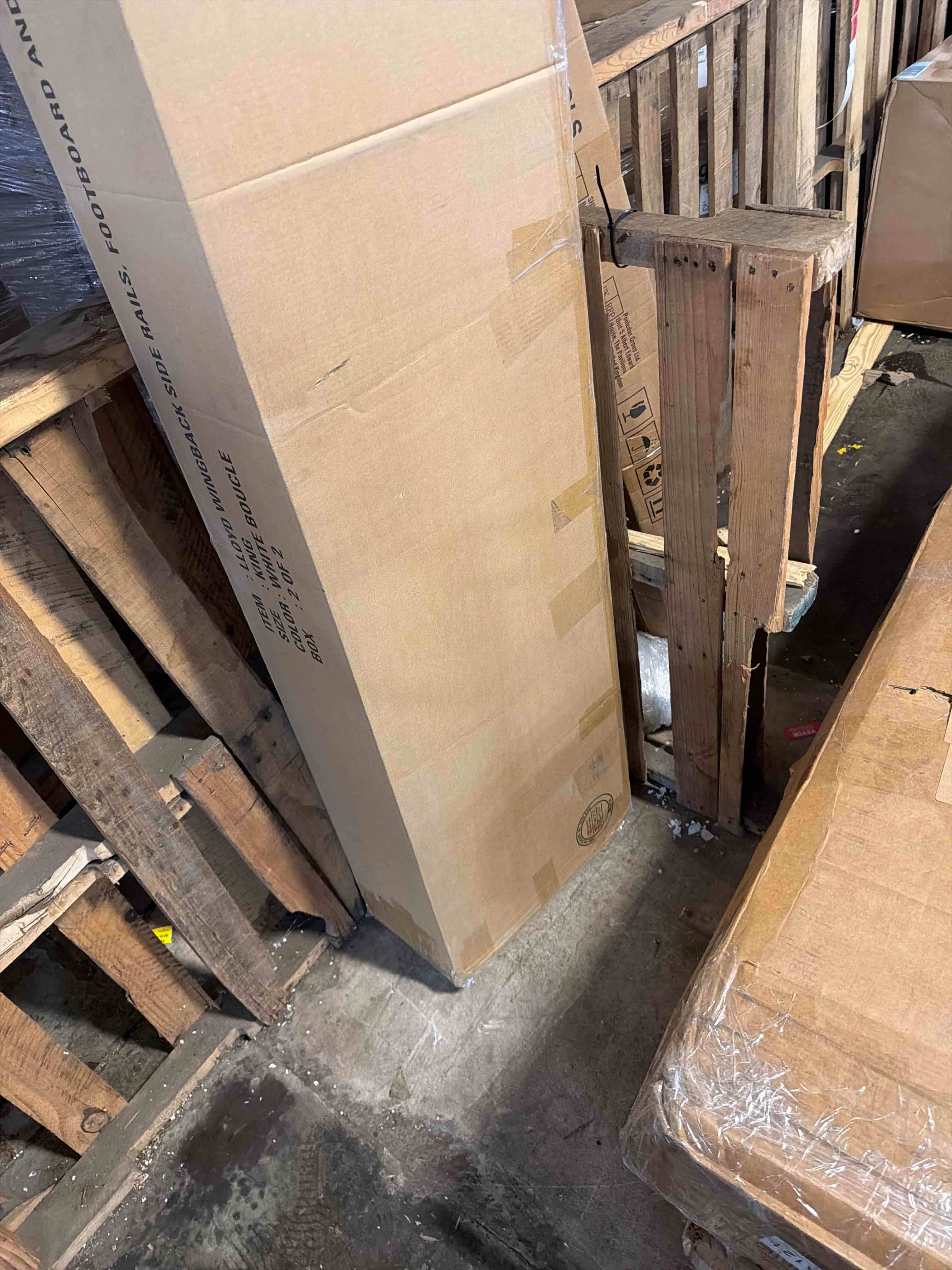 Condition photo showing As Is for Platform Bed with Wingback Headboard