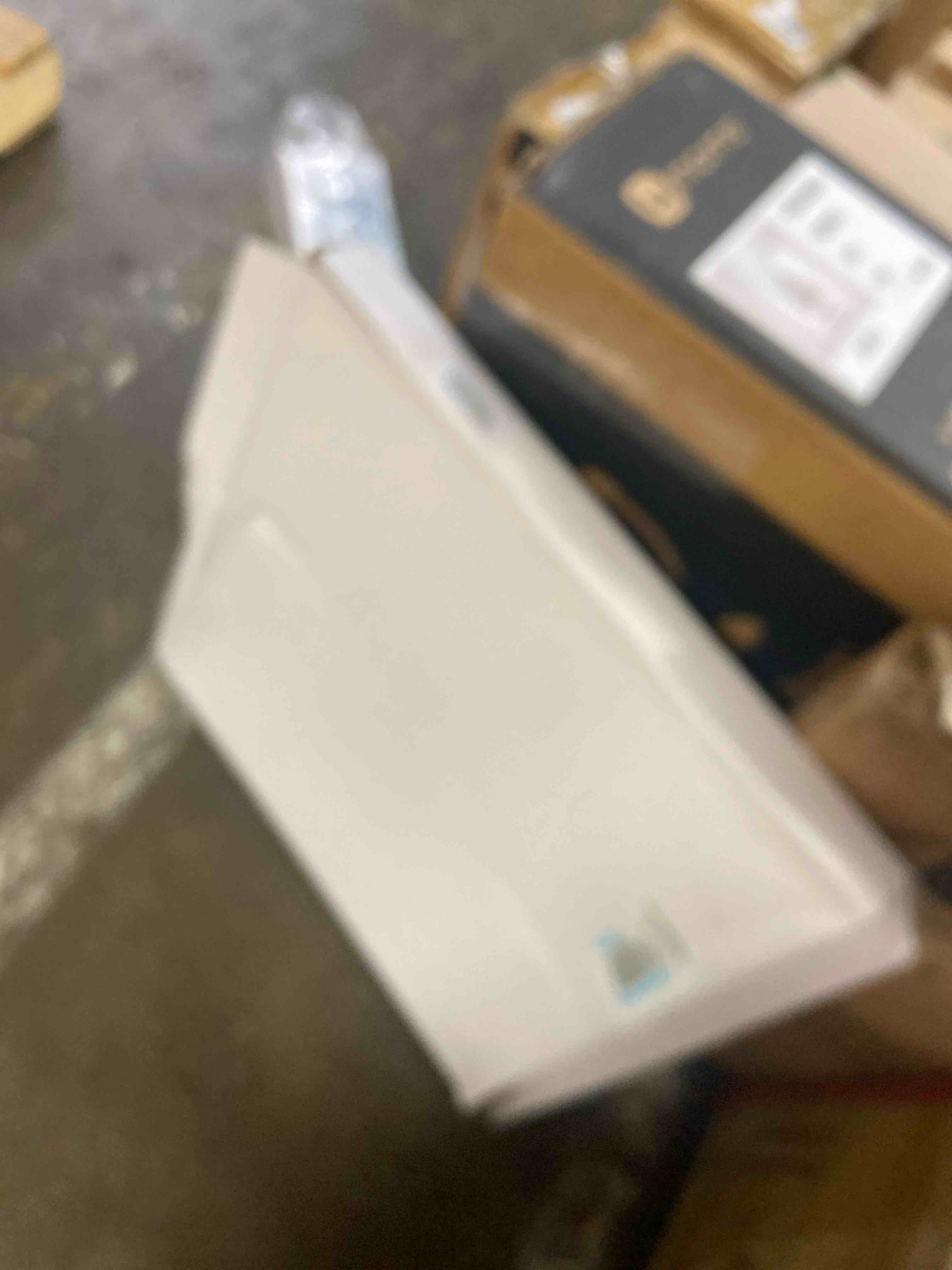 Condition photo showing New/Like New for 22×22 Inches Oversize Extra Large Sturdy Glossy White Acrylic Serving Tray King Size Decorative Big Ottoman Trays with Cut Out Handles Water Proof Bed Tray Coffee Counter Top Organizer Glossy White 22×22 Inch