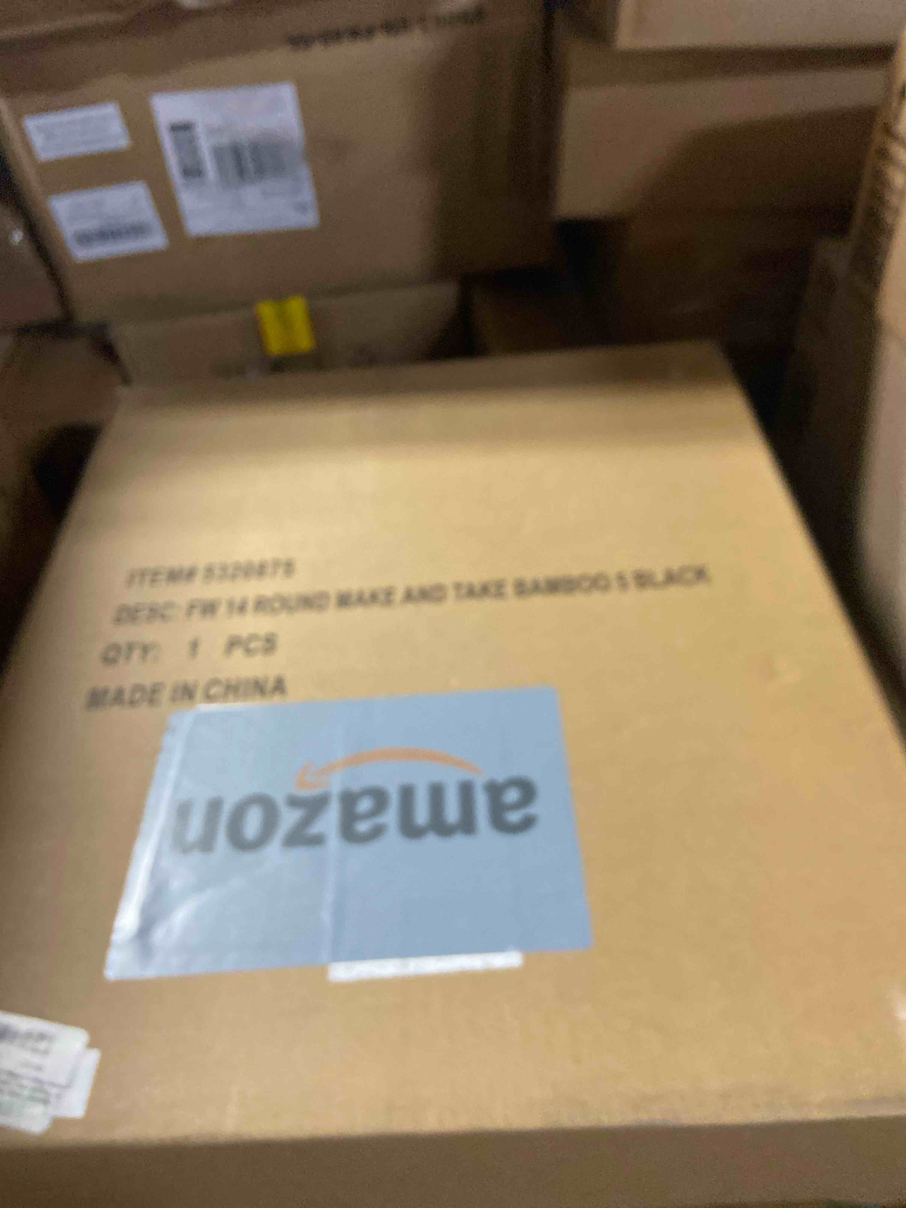 Condition photo showing New/Like New for FARBERWARE Build-a-Board Cutting Board with Five Compartments and Clear Locking Lid for Charcuterie, Snacks, and More, Bamboo Black 5 Compartment