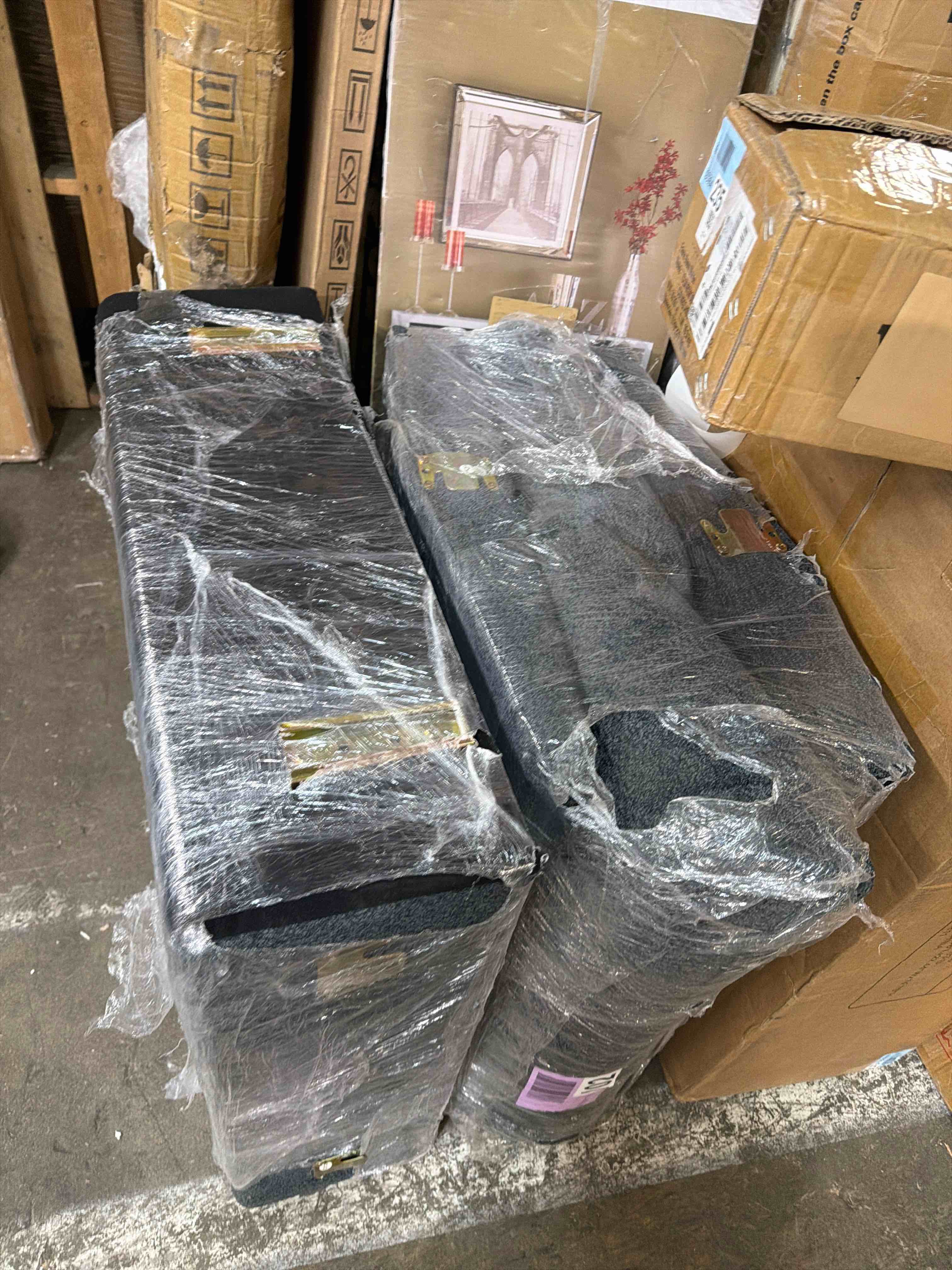 Condition photo showing New/Like New for Belffin Storage Ottoman Module for Modular Sectional Sofa Square Seat Cube Velvet Foot Stool Grey