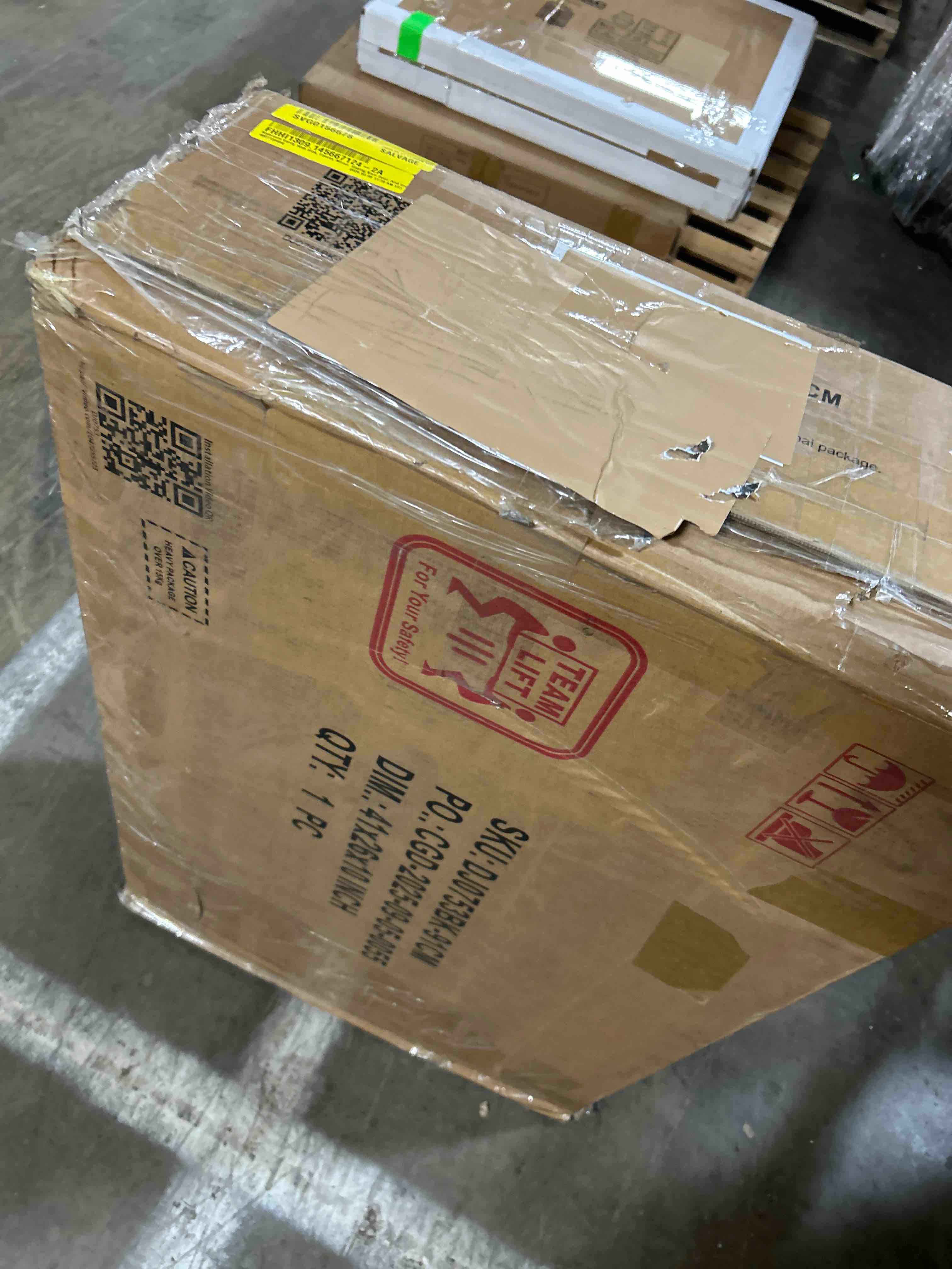 Condition photo showing Good Condition for Bathroom Vanity With Sink, Faucet, Mirror, Sliding Barn Door, (Box 2A only)