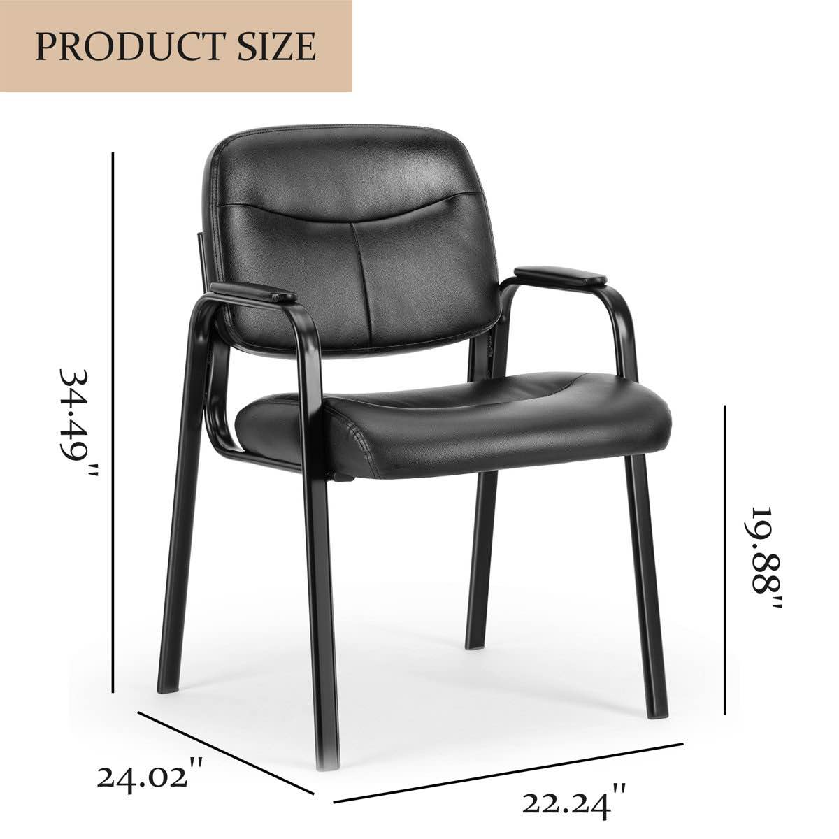 Faux Leather Seat Waiting Room Chair with Metal Frame(Color is grey)