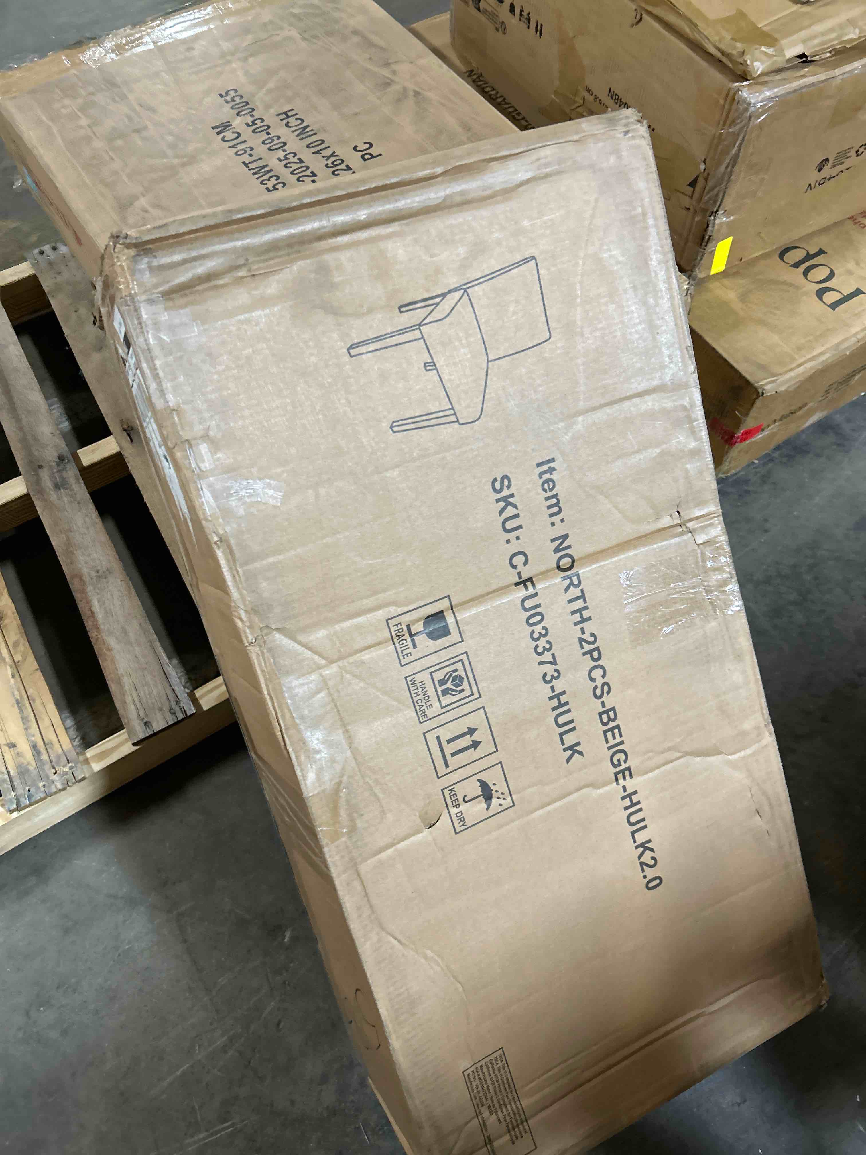 Condition photo showing New/Like New for Yaheetech Dining Chairs Set of 2 Fabric Upholstered Parson Kitchen Chairs with Padded Seat and Solid Wood Legs for Dining Room/Restaurant, Khaki