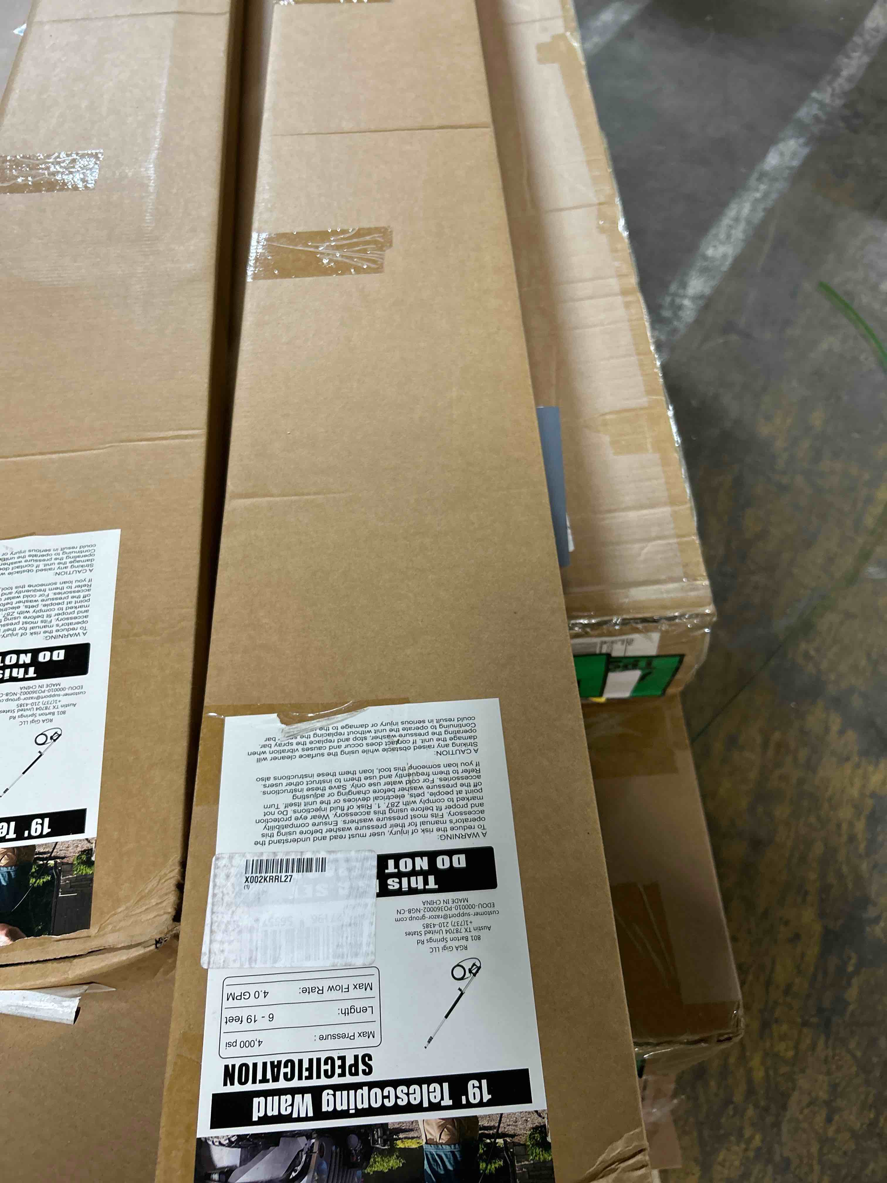 Condition photo showing New/Like New for EDOU Direct Telescoping Pressure Washer Wand 19' | Heavy Duty | 4,000 PSI Max Working Pressure | Includes: 1/4" Quick Connection, 5 Spray Nozzle Tips, 2 Pivoting Couplers, 2 Adapters, Support Harness