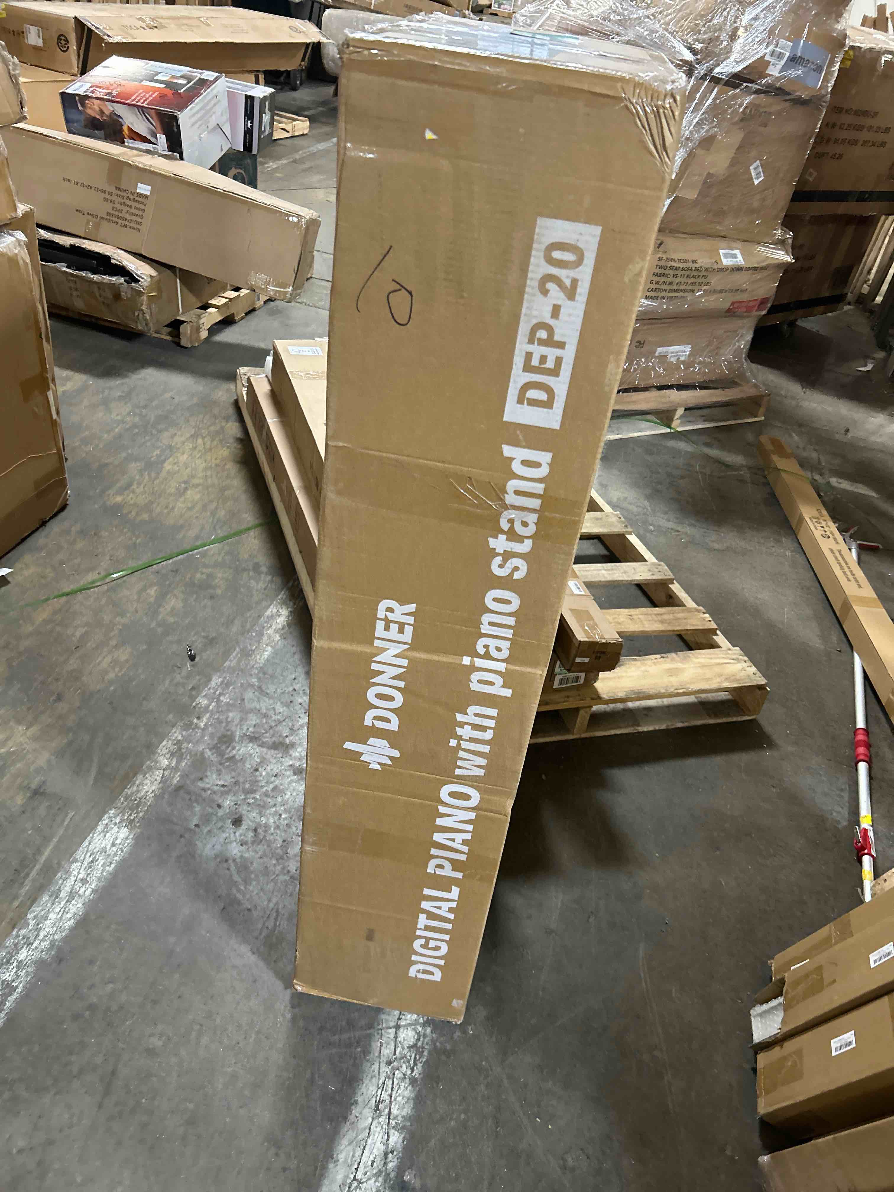 Condition photo showing New/Like New for Donner DEP-1S Piano Keyboard 88 Keys, Beginner Digital Piano with 88 Key Velocity-Sensitive Keyboard, Record, Bluetooth, Chord, Bundle With Piano Stand, Piano Stickers, Sustain Pedal, Retro Wood Color