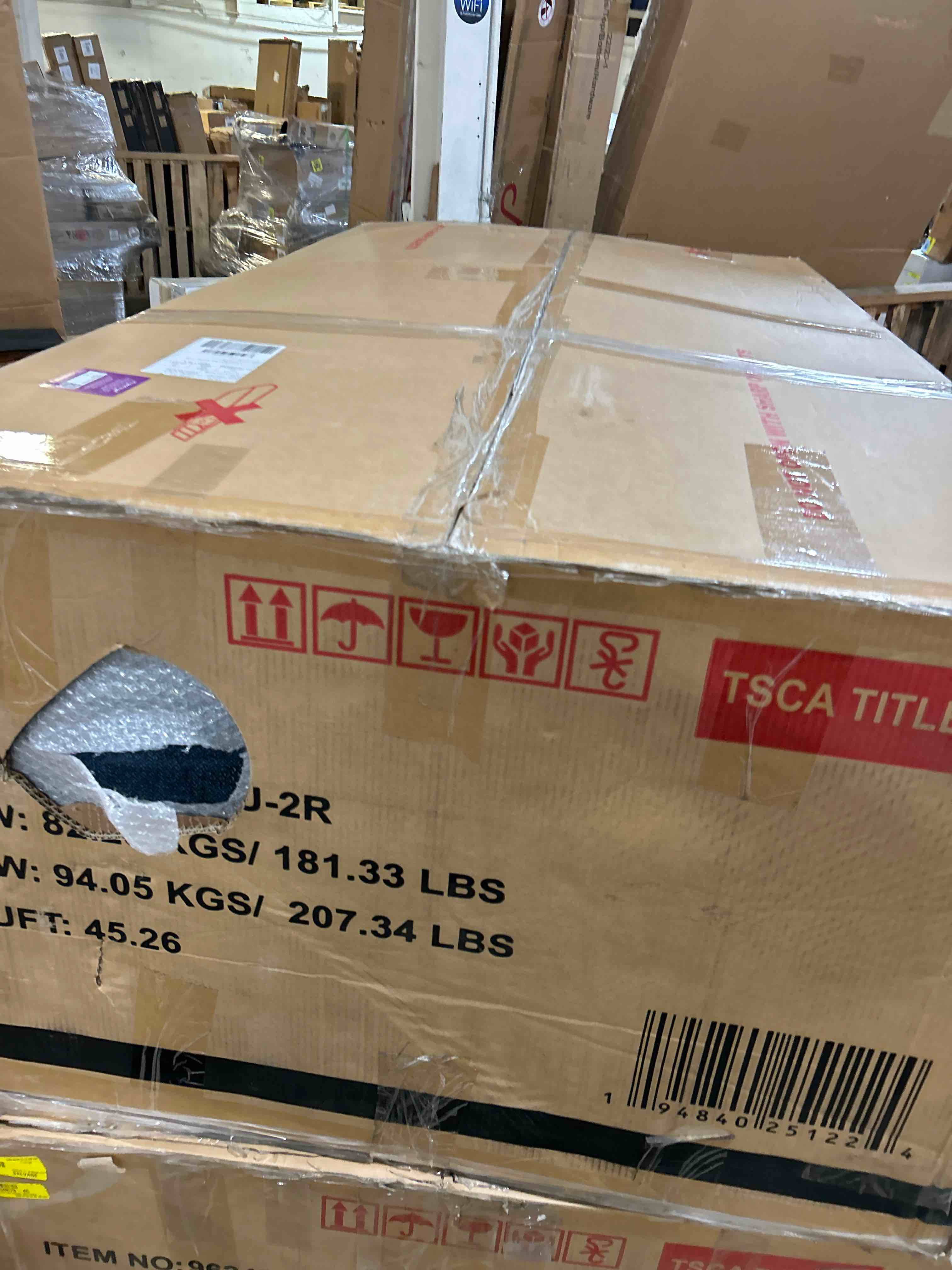 Condition photo showing As Is for Vesgantti 88.4" Sleeper Sectional Couch with Pull Out Bed, 5 Seater L Shaped Modular Sectional Sofa with Storage, Comfy Chenille Modular Sofa for Living Room, Bedroom, Apartment, Blue(Right side 2 seater with pull out bed only)