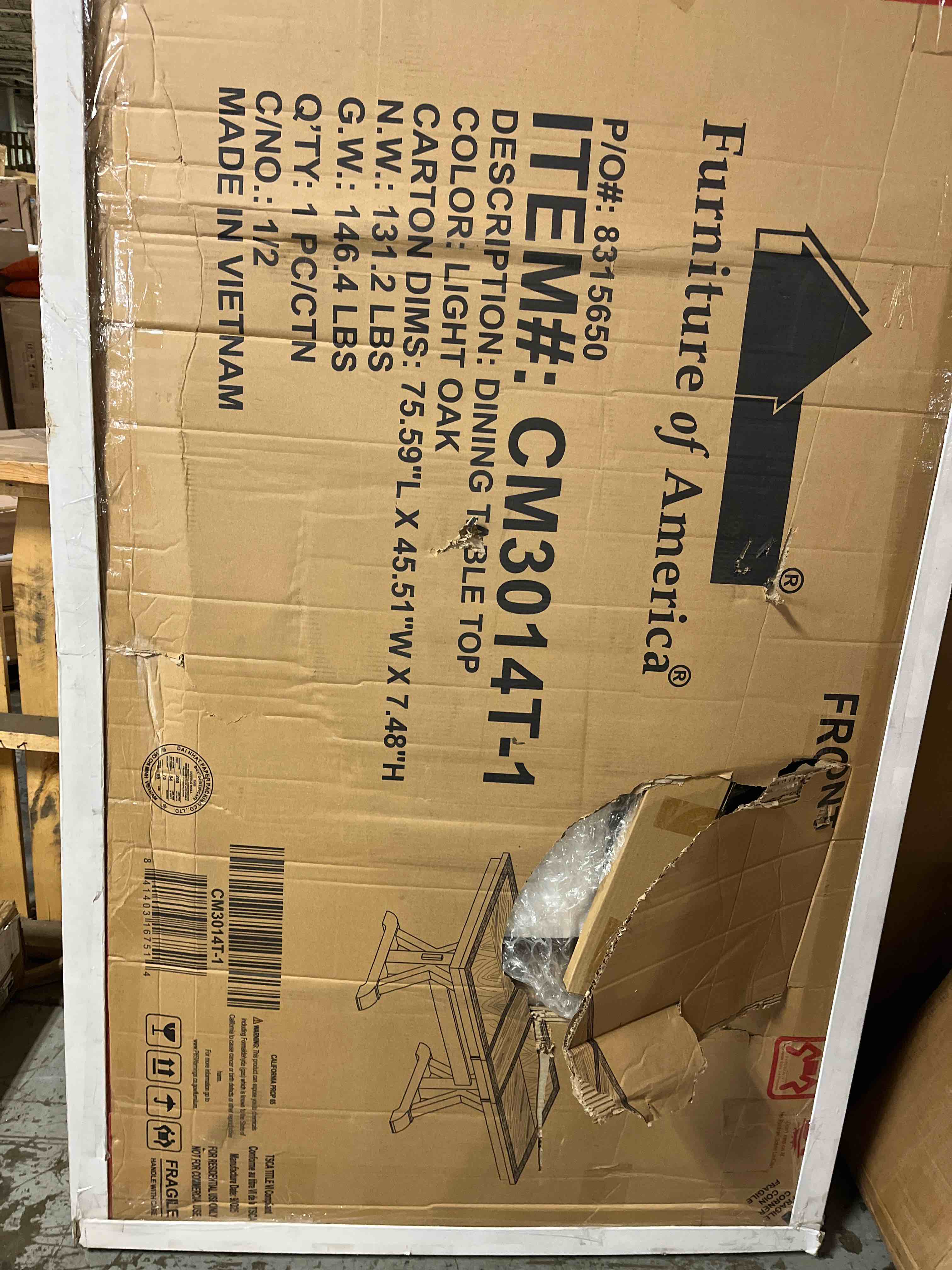 Condition photo showing As Is for Lindsey extendable singing table top(Table top only)