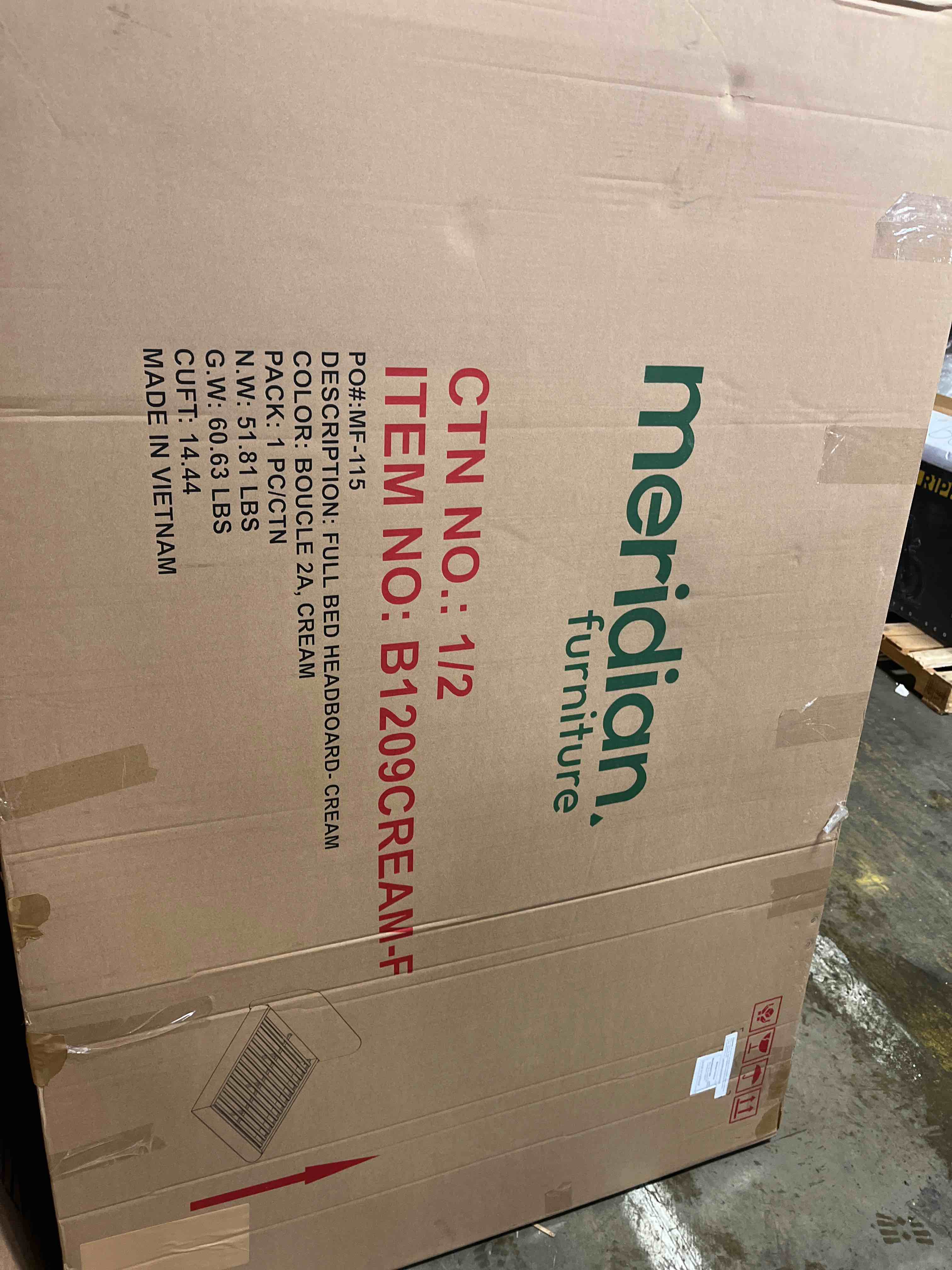 Condition photo showing As Is for Platform Bed Frame with Boucle Upholstered Round Curved Headboard, White Soft Pack Bed with 3.8" Thick Headboard, No Box Spring Needed, Modern Half-Round Arc Design(Headboard only )