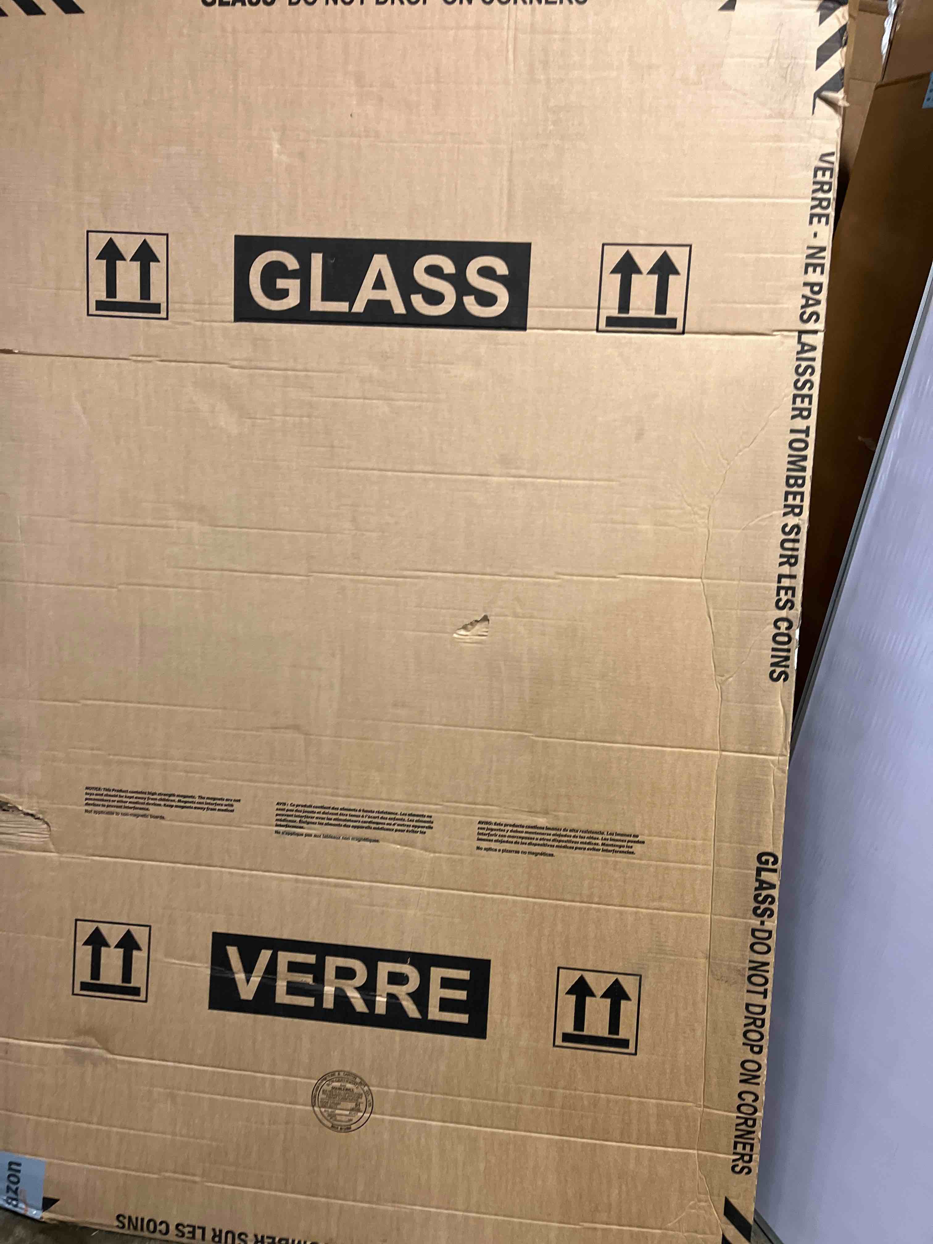 Condition photo showing New/Like New for Quartet Non-Magnetic Glass Dry Erase White Board, 6' x 4' Whiteboard, Infinity Frameless Mounting, W