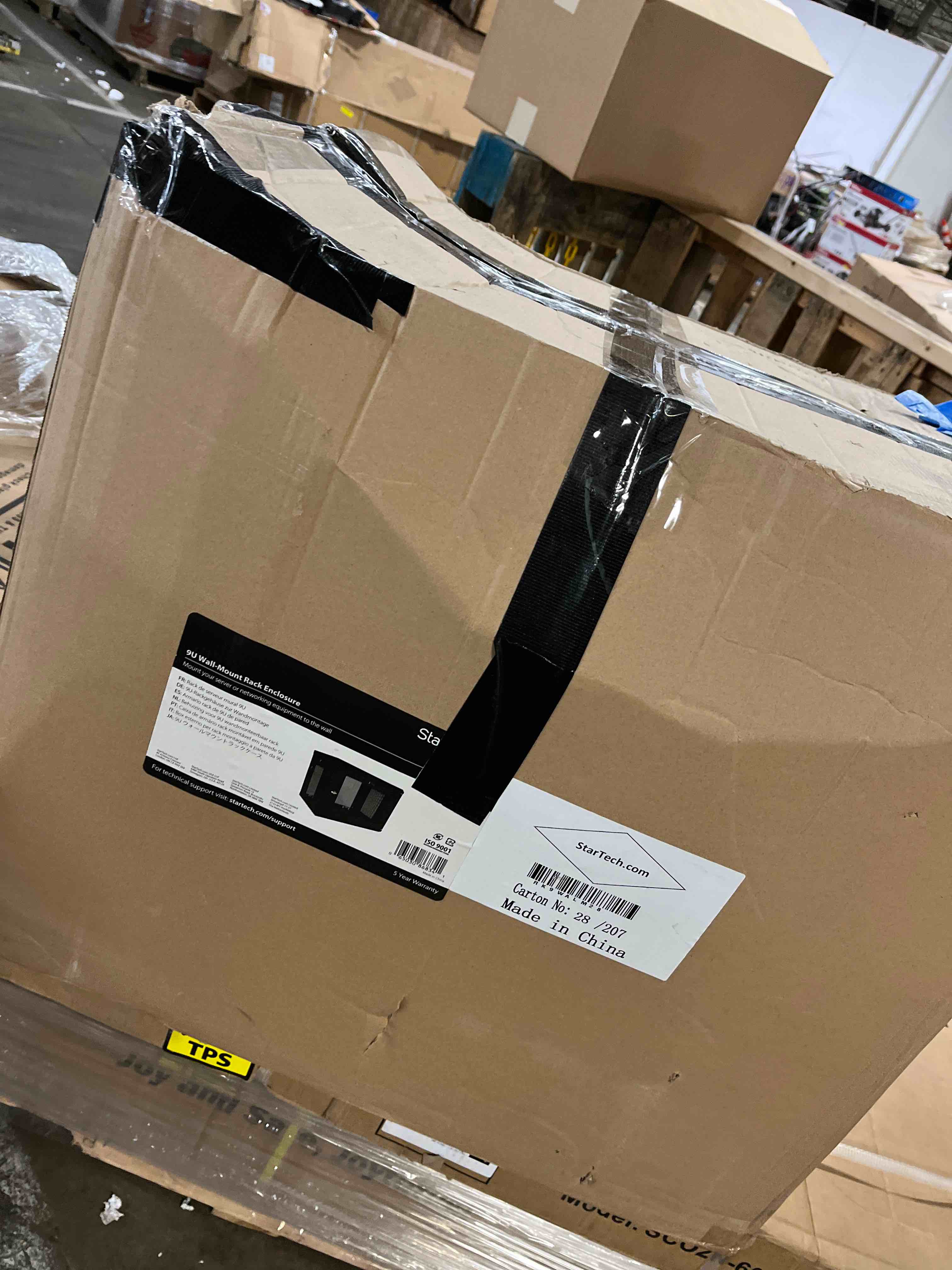 Condition photo showing New/Like New for StarTech.com 2-Post 9U Wall Mount Network Cabinet w/ 1U Shelf, 19" Wall-Mounted Server Rack Kit for IT / Data Computer Equipment, Ships Fully Assembled