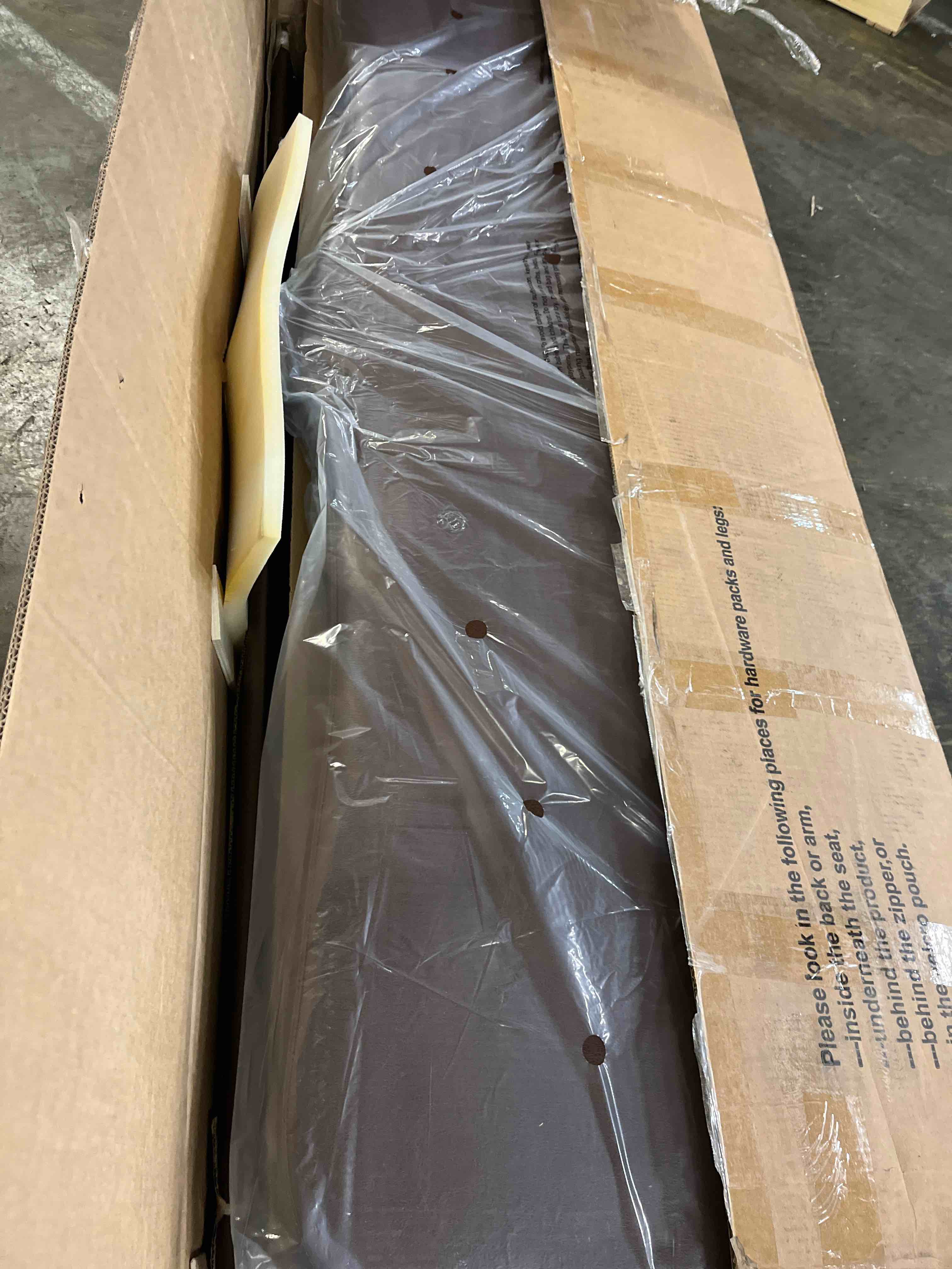 Condition photo showing As Is for Chamira 2 - Piece Faux Leather Living Room Set(Couch only)