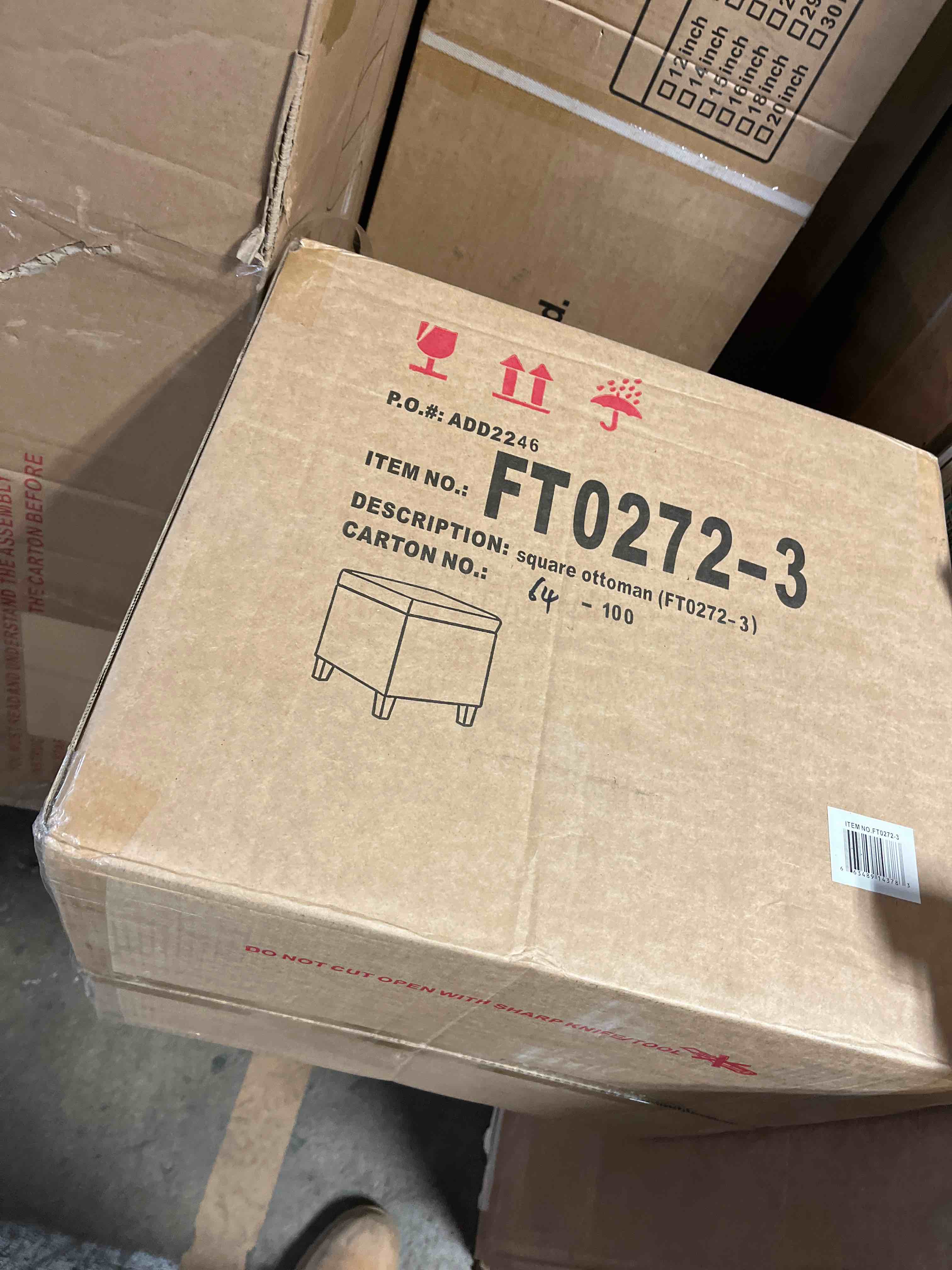 Condition photo showing New/Like New for Homebeez Fabric Cube Storage Footstool 18  Height Ottomans & Storage Ottomans Cube Foot Rest Stool Seat