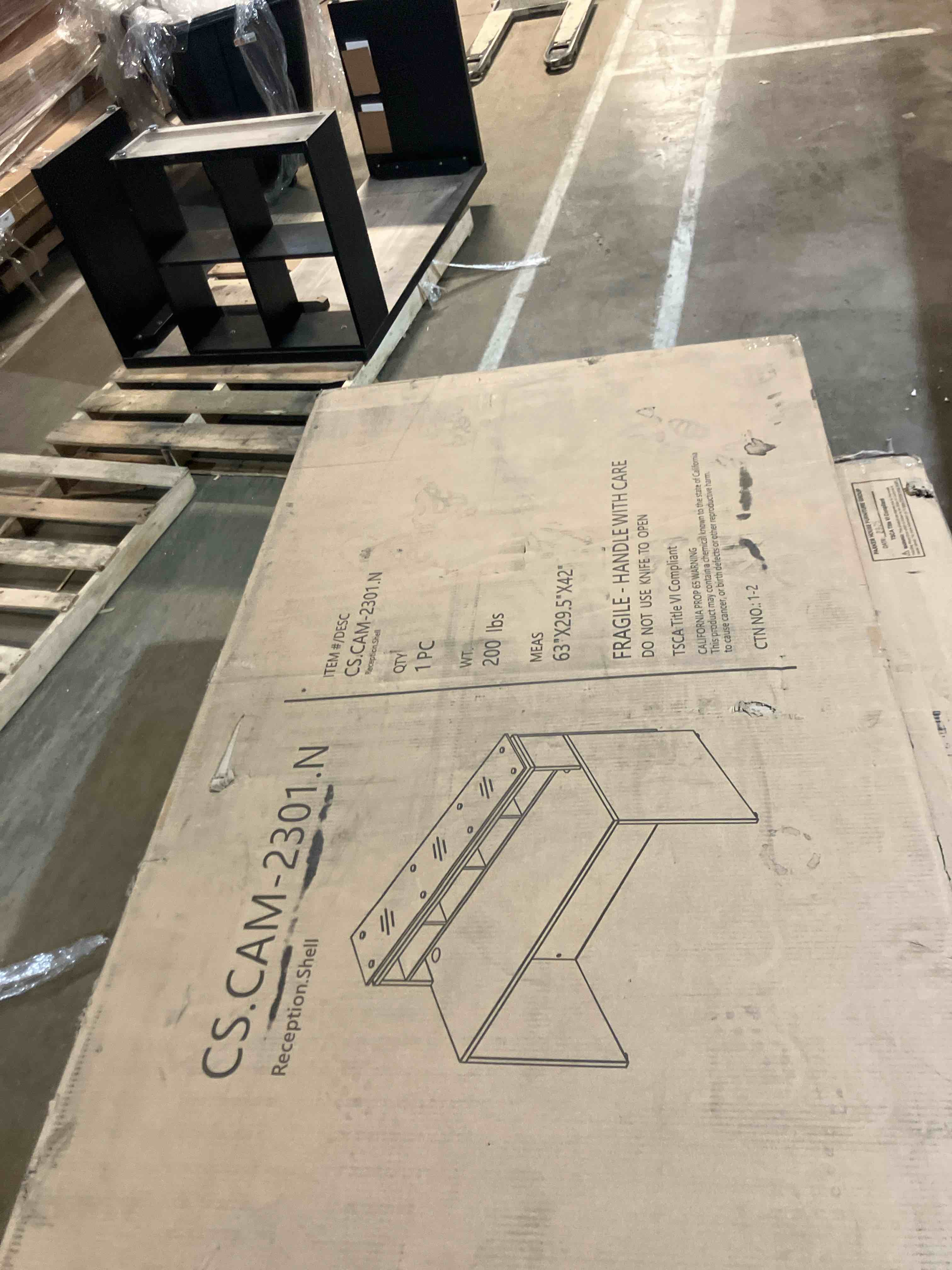 Condition photo showing New/Like New for 2 Person Rectangle Glass Reception Desk