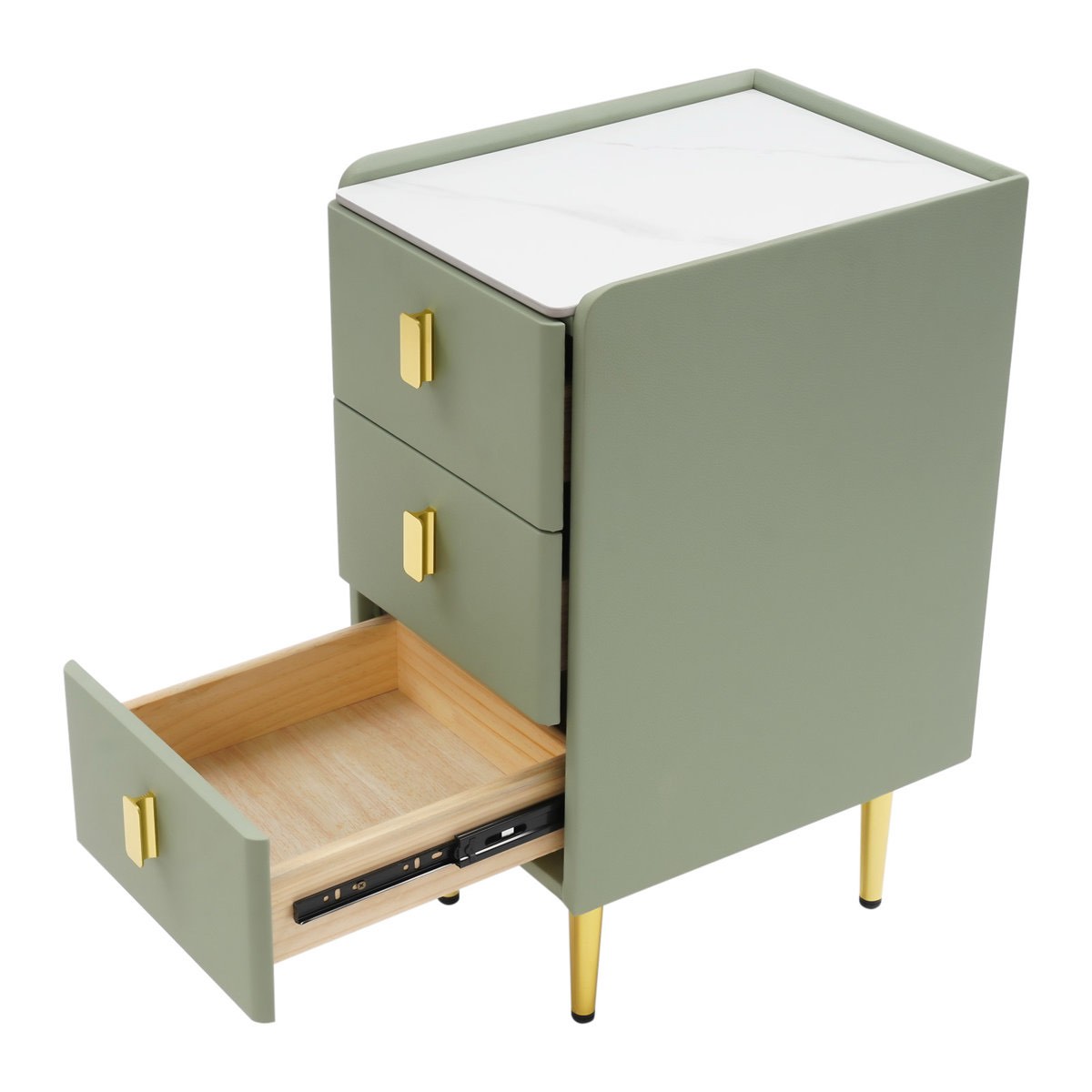 Bedside Table Narrow Nightstand Narrow Side Table With 3 Drawers For Bedroom, Living Room