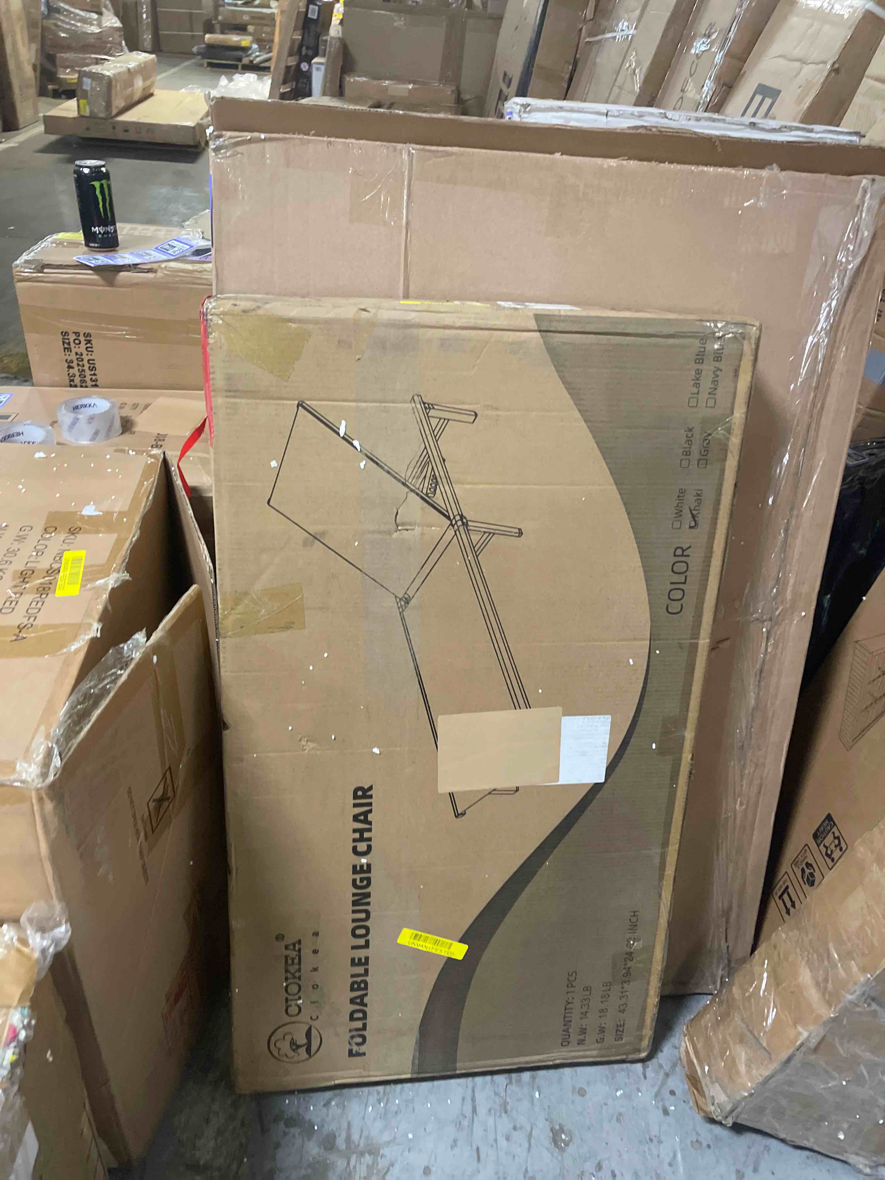 Condition photo showing New/Like New for Crestlive Products Outdoor Five Position Adjustable Chaise Lounge Chair Beige