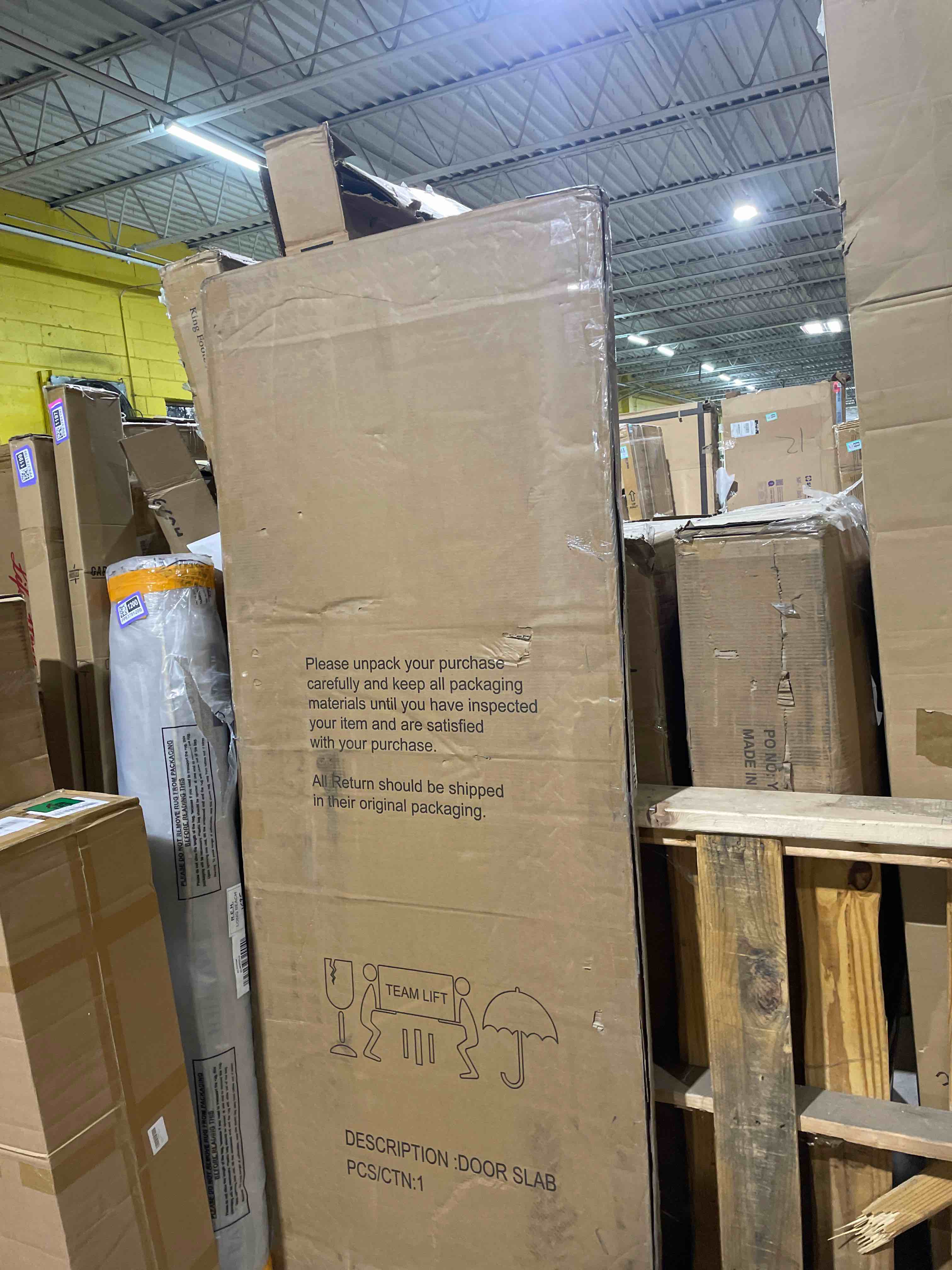 Condition photo showing New/Like New for Primed Pantry Door Slab Frosted Glass Solid Manufactured Wood Stand 