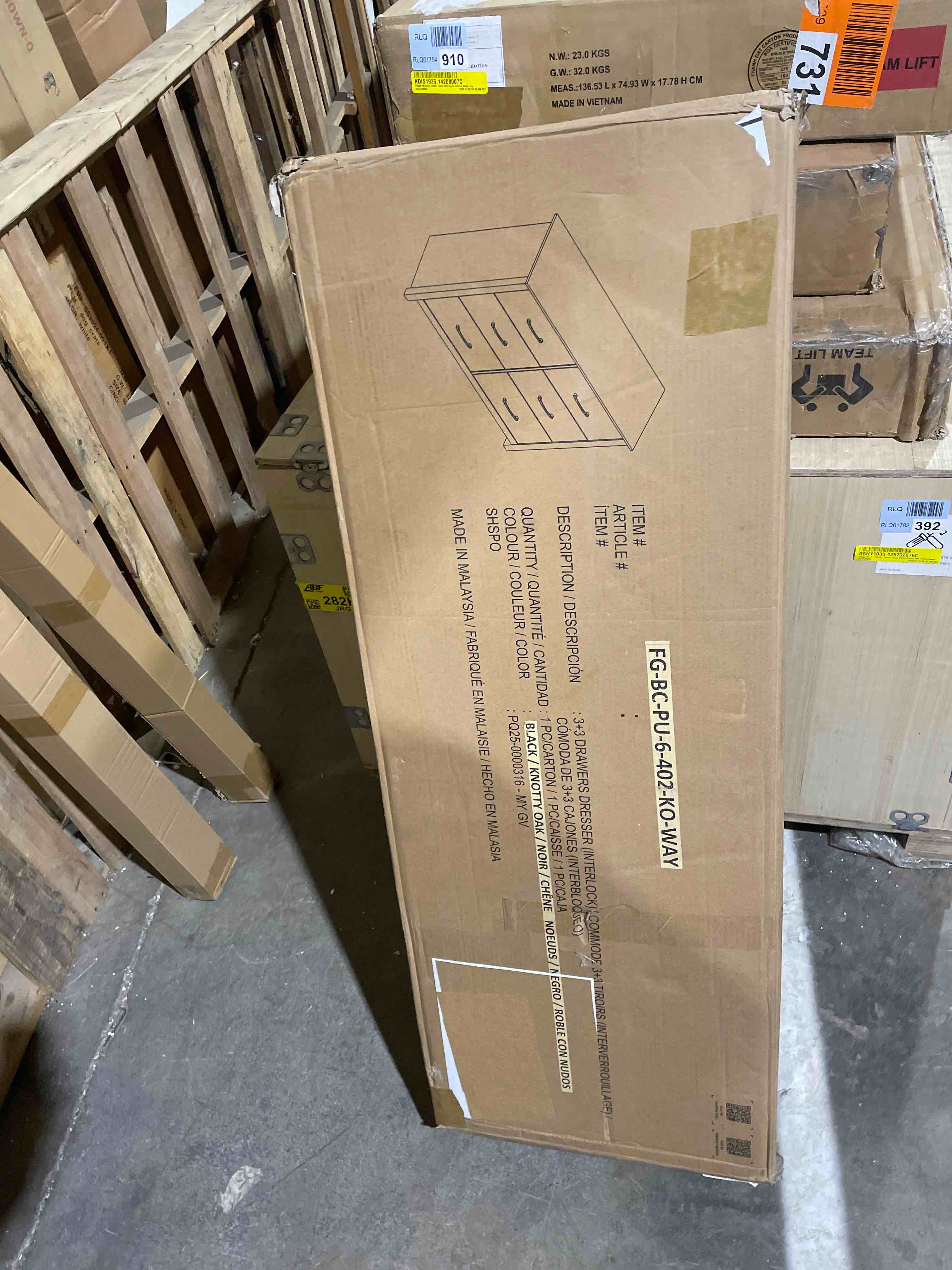 Condition photo showing New/Like New for Walter 6 - Drawer Double Dresser Black 