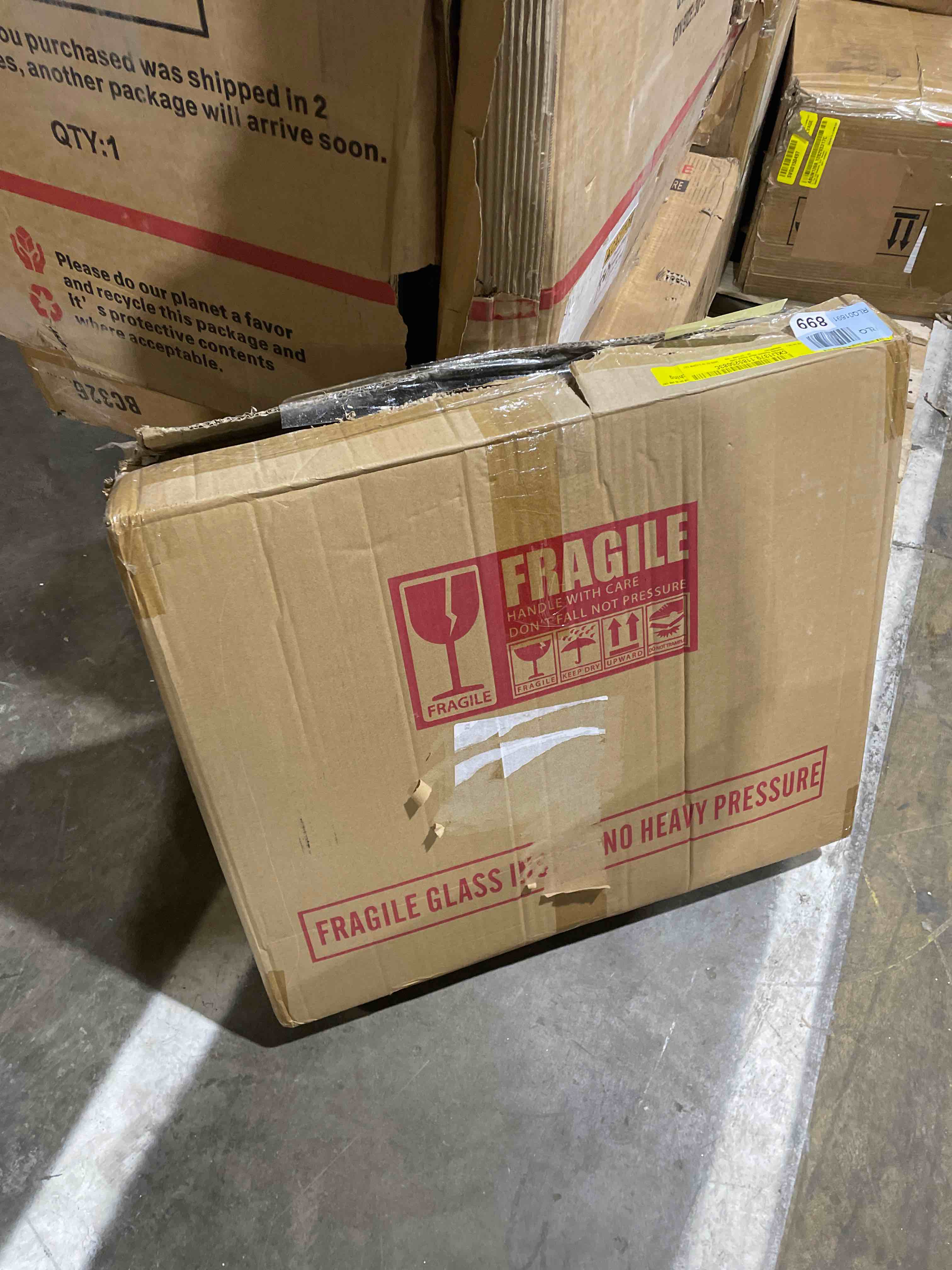 Condition photo showing As Is for Charleily Pedestal Wood Round Coffee (only table top)