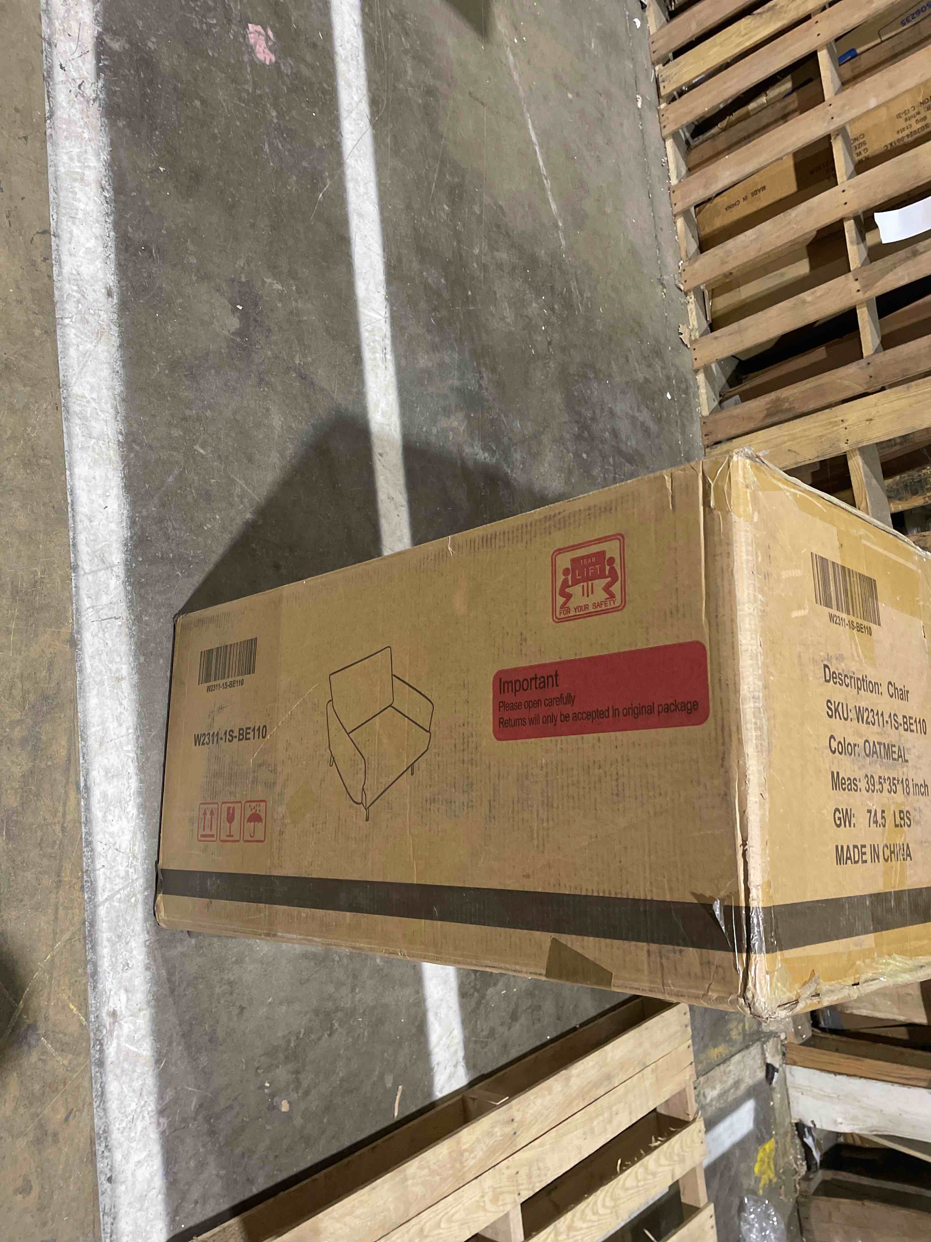 Condition photo showing New/Like New for Lanaijah 37.5" Oversized Armchair Oatmeal 