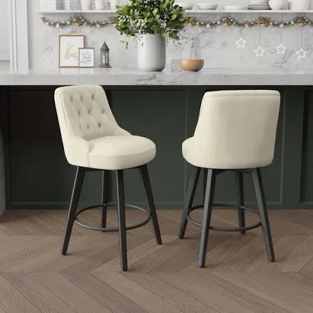 Malakeh Solid Wood Swivel Counter (set of 2 chairs)