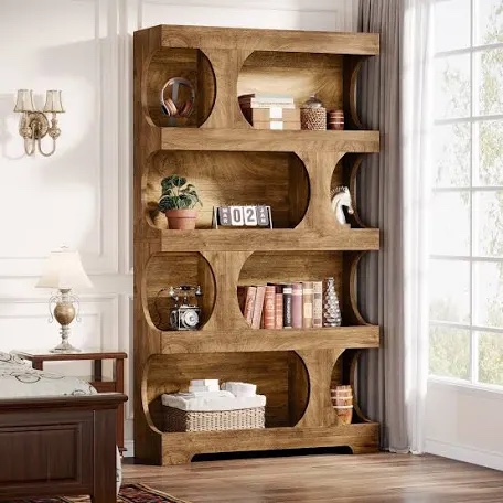 4 - Tier Tall Bookcase, 70.9" Wooden