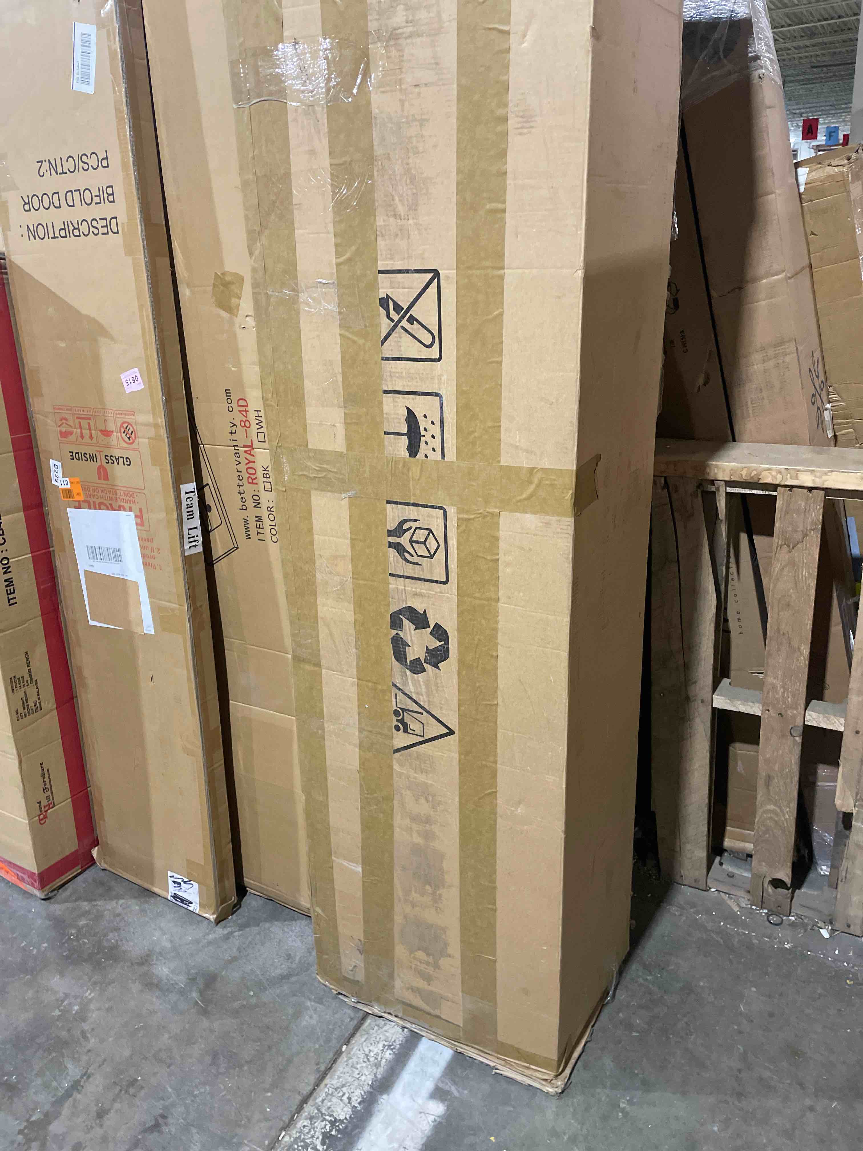 Condition photo showing As Is for LARMACE King Size Bed Frame with LED Lights and Charging Station Linen Upholstered Platform Bed Frame with 51.2" Tall Wingback Headboard and Storage Shelf, No Box Spring Needed, Easy Assembly, Grey (incomplete )