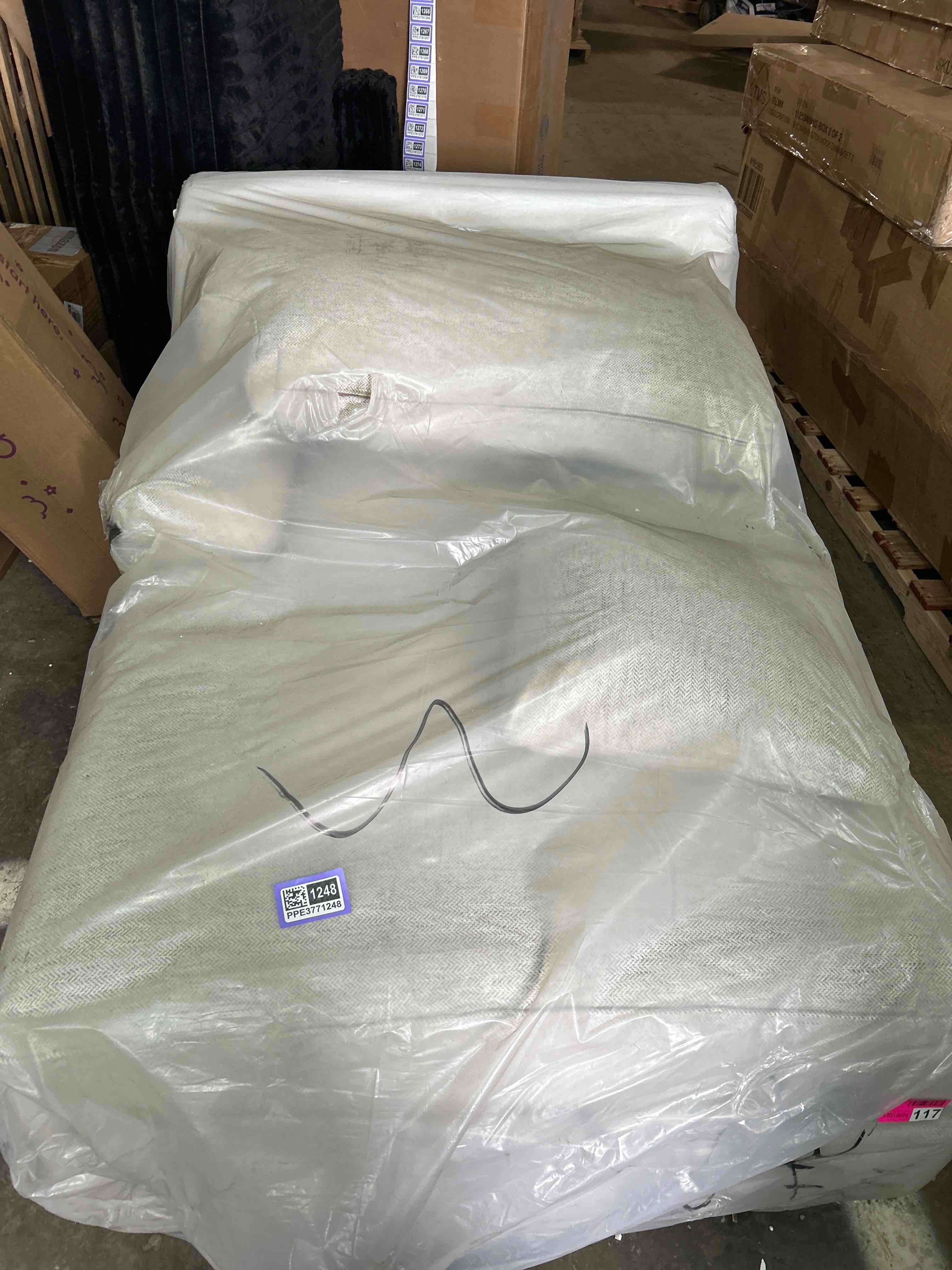 Condition photo showing Good Condition for KEIKI 68" Oversized Chenille Loveseat Cloud Sofa, Modern Minimalist Style Memory Foam Comfy 2-Seater Upholstery Couch, No Assembly Required, for Apartment, Living Room, Bedroom, Beige