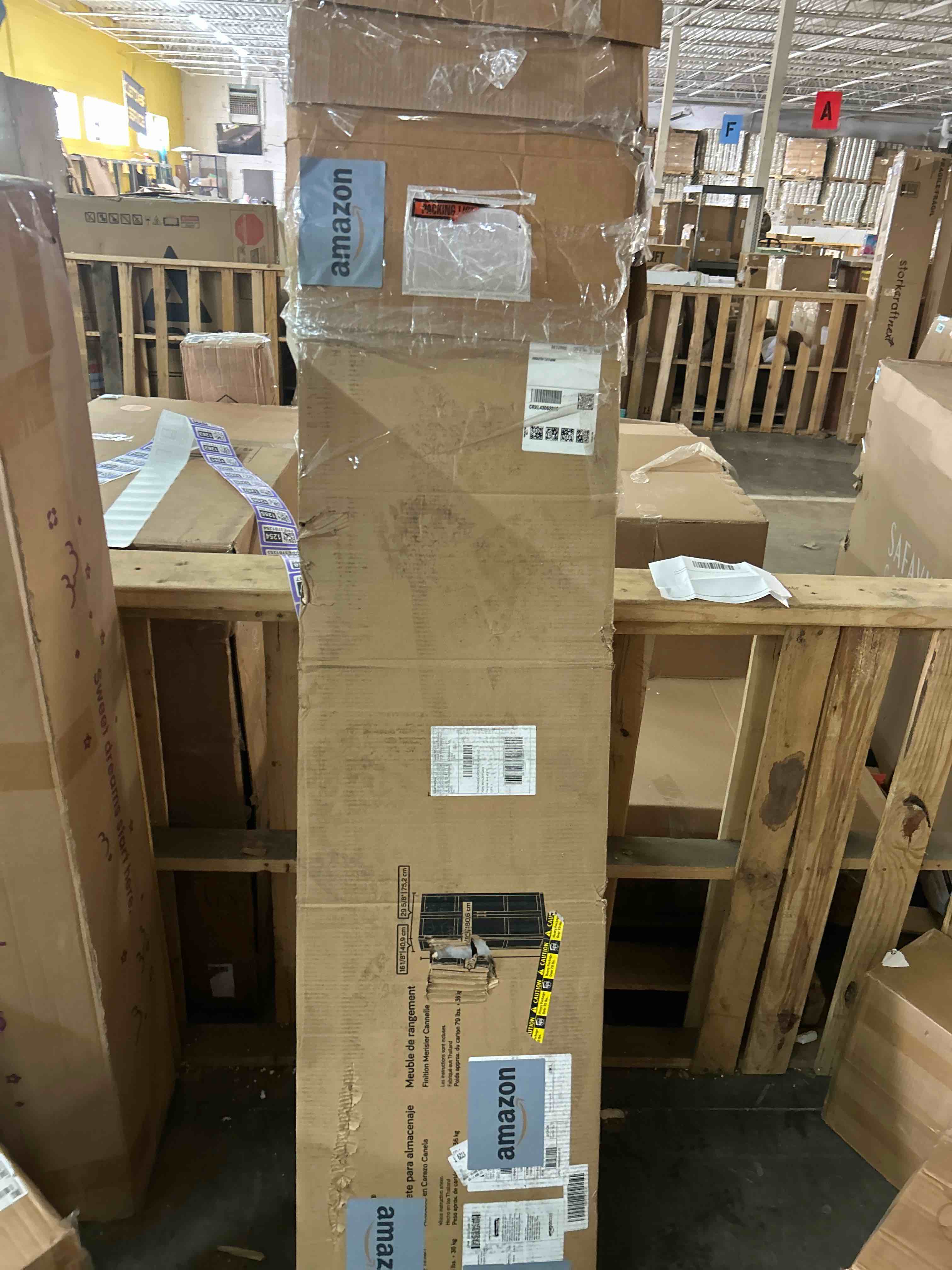 Condition photo showing New/Like New for Sauder Storage Cabinet/ Pantry cabinets, 29.61 " x D: 16.02 " x H: 71.50", Cinnamon Cherry finish