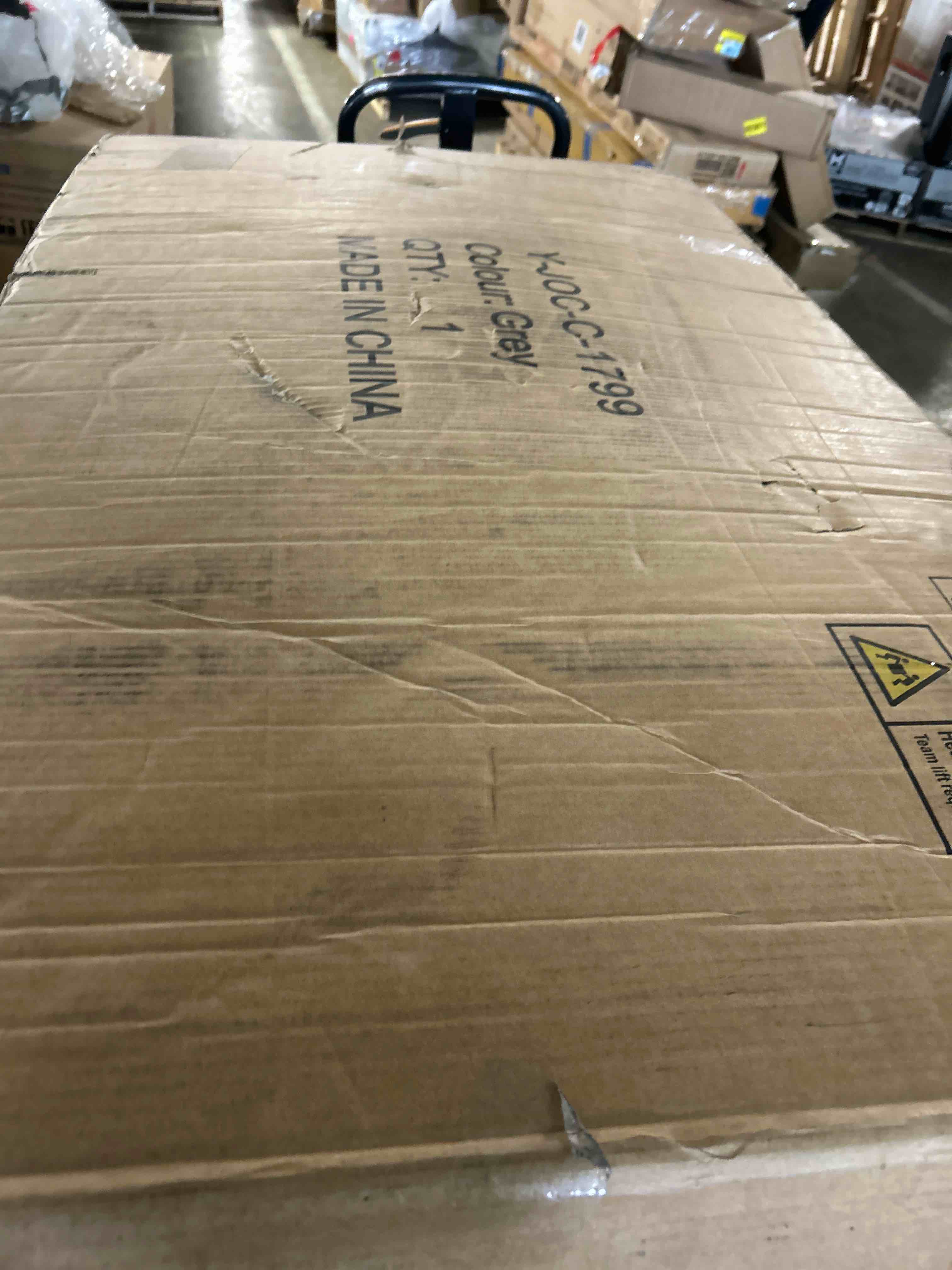 Condition photo showing New/Like New for Aveline Extendable Dining Table 47" To 63" - Expandable Table With X-Brace Metal Legs, Smooth Glide Mechanism, Seats 6-8, Space Saving For Small Areas