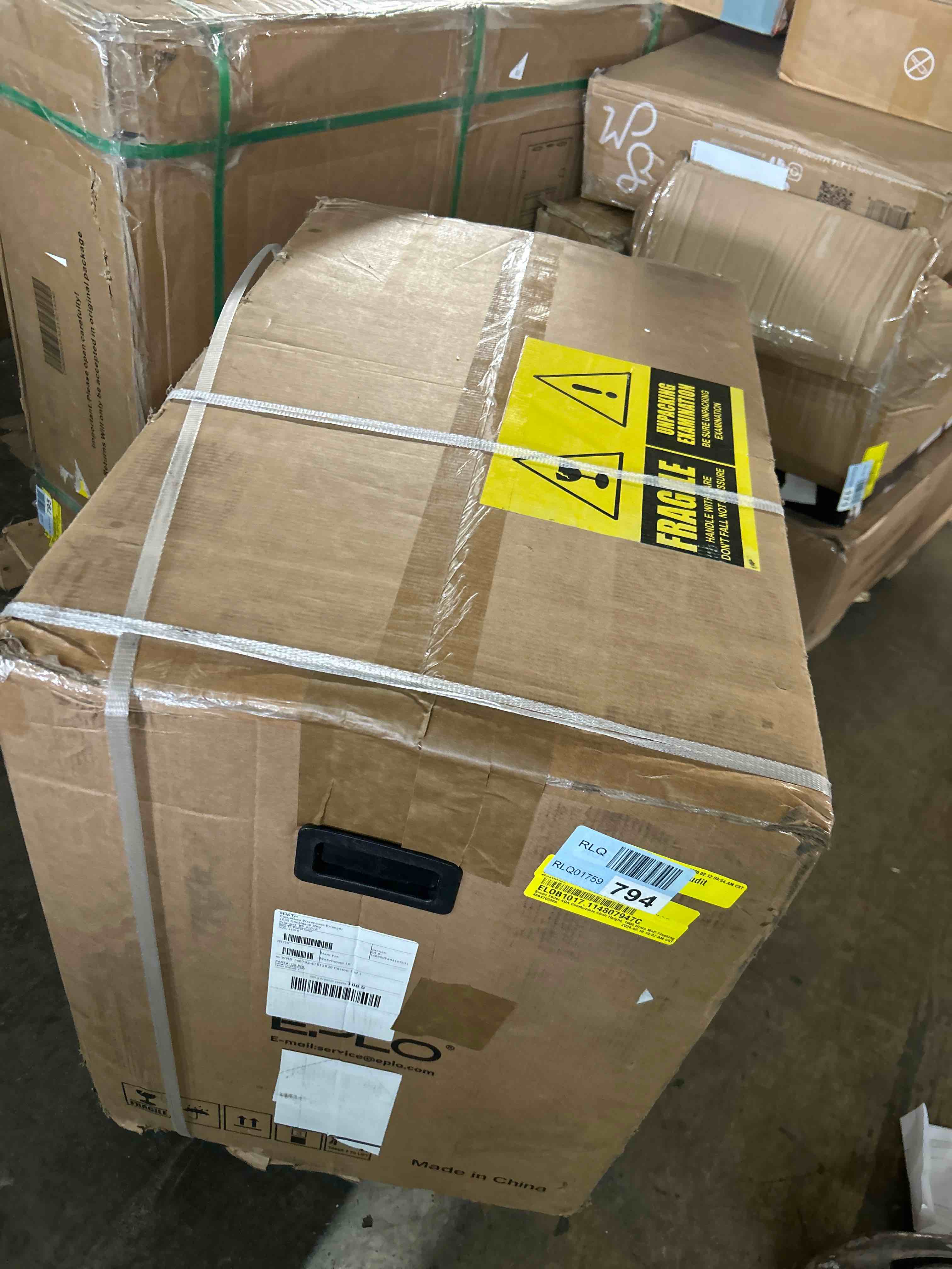 Condition photo showing As Is for EPLO Smart Toilet Bidet with Tank,Foam Shield,Blackout Flush,Dual Auto Flush,Heated Seat,Air Dryer,Modern Elongated Japanese One Piece Bidet for Bathrooms E18 (Cracked on side)