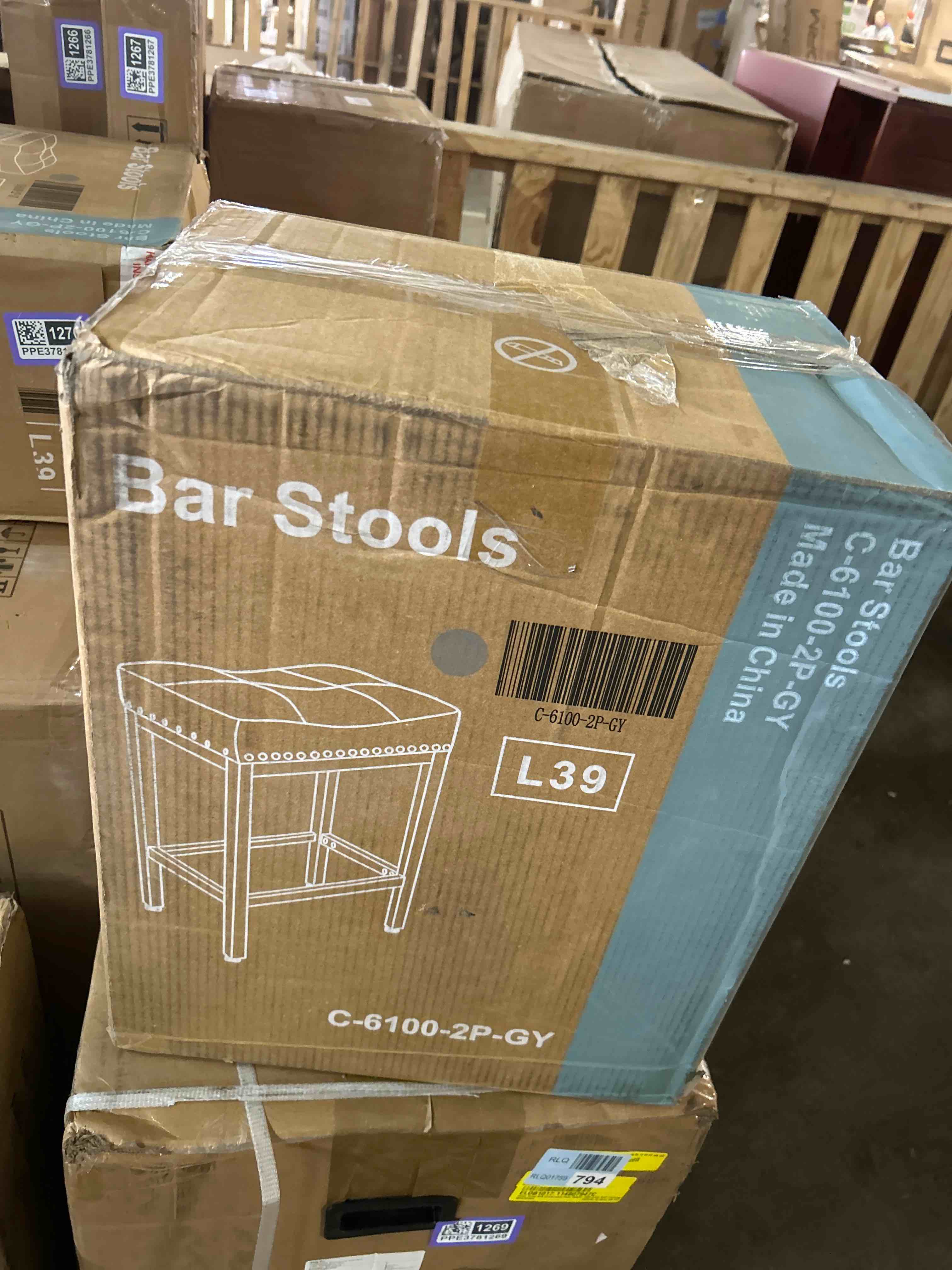 Condition photo showing New/Like New for Michille Saddle Upholstered 24.21" Counter Stool (Set of 2)