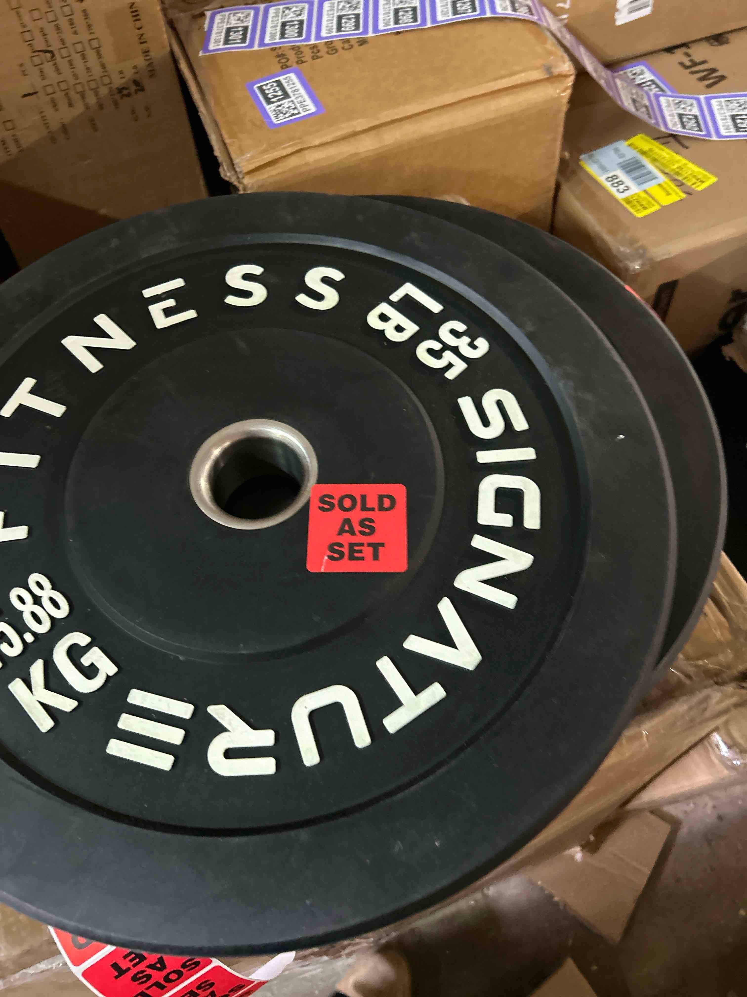 Condition photo showing New/Like New for Olympic Bumper Plates Set, 2" Weight Plates for Strength Training & Weightlifting, set of 2 35 pounds weights only 