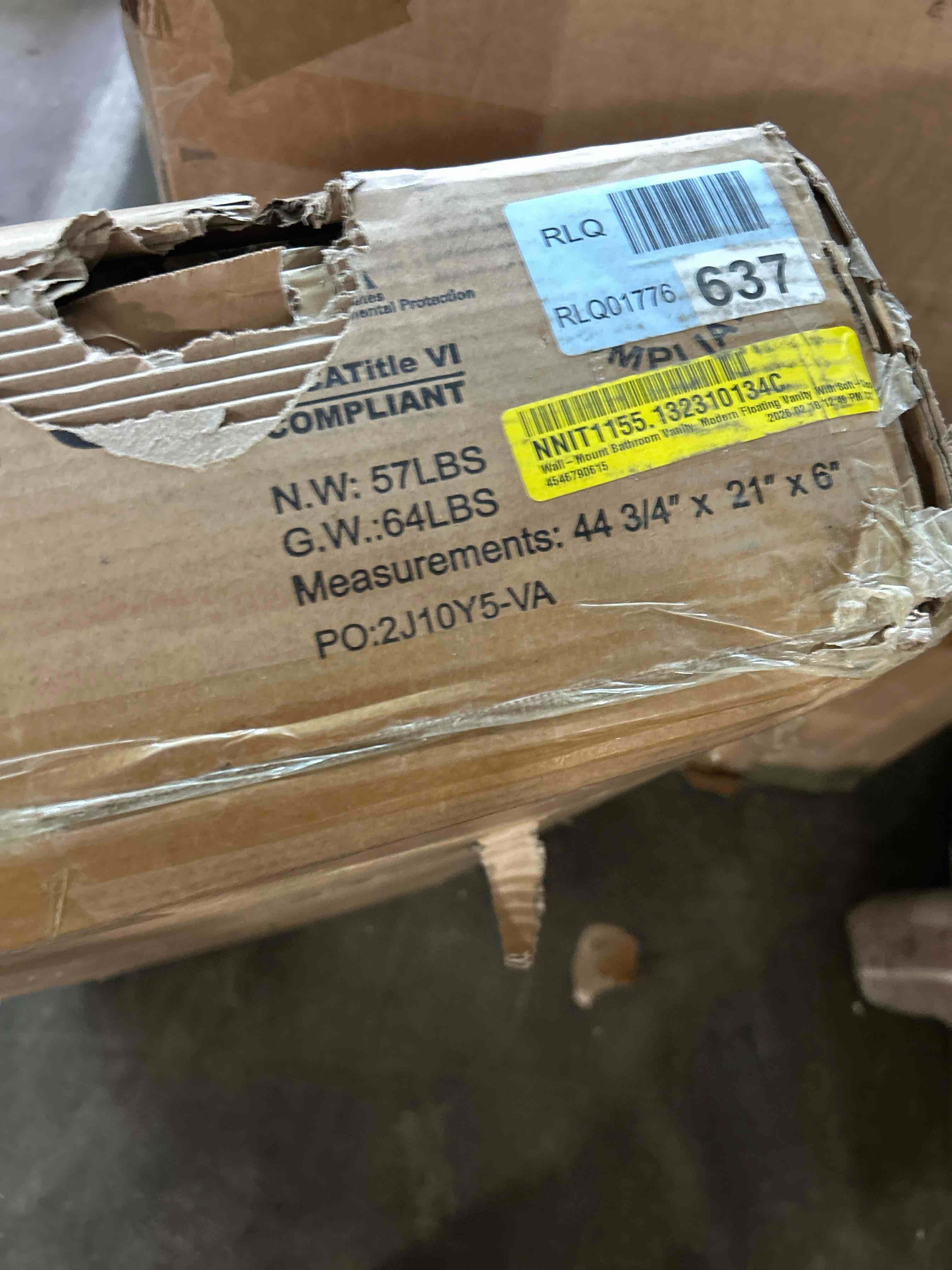 Condition photo showing New/Like New for Wall-Mount Bathroom Vanity Modern Floating Vanity With Soft-Closing 