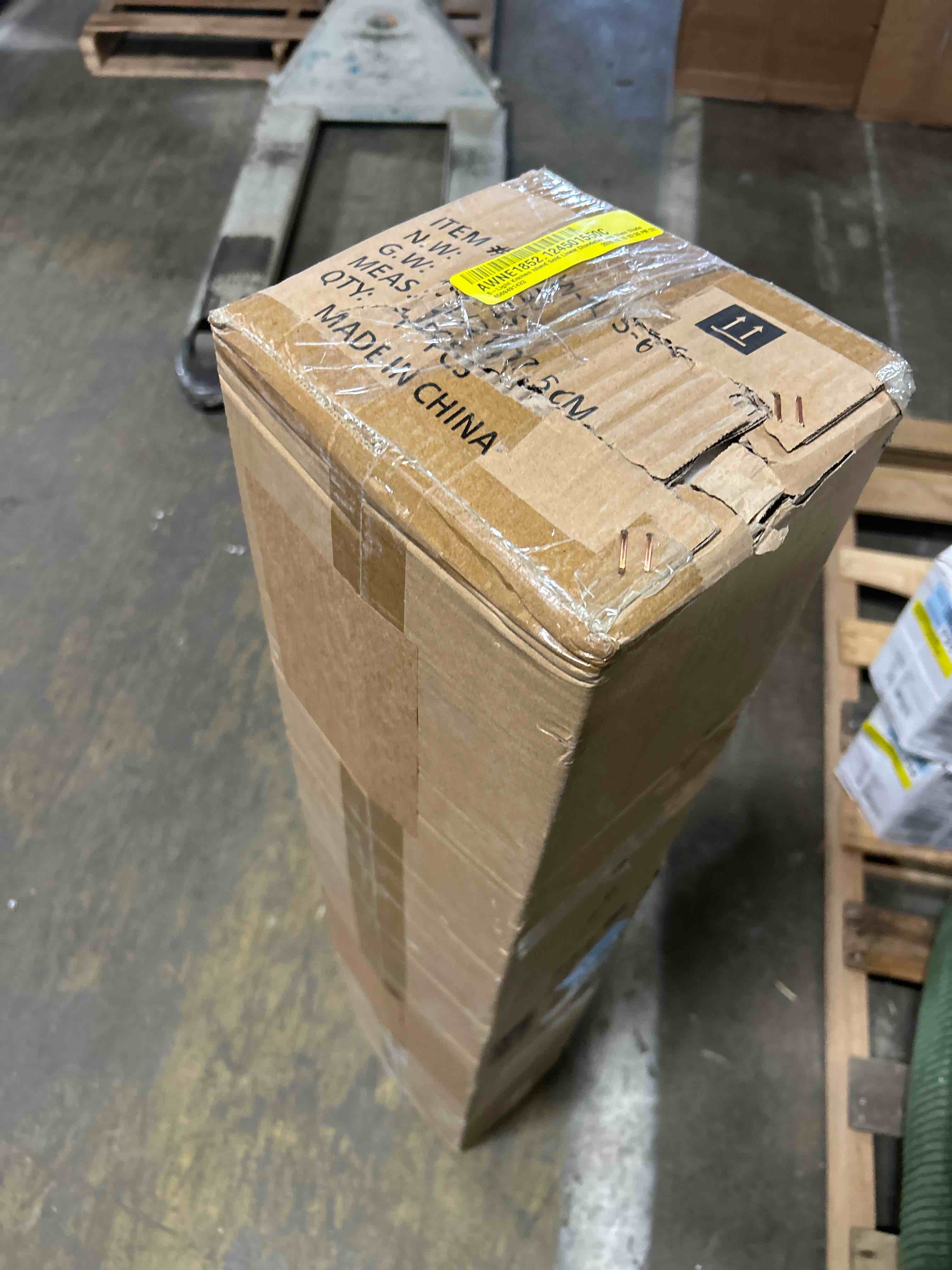 Condition photo showing New/Like New for 6-Light Kitchen Island Gold Linear Chandelier with Glass Shade