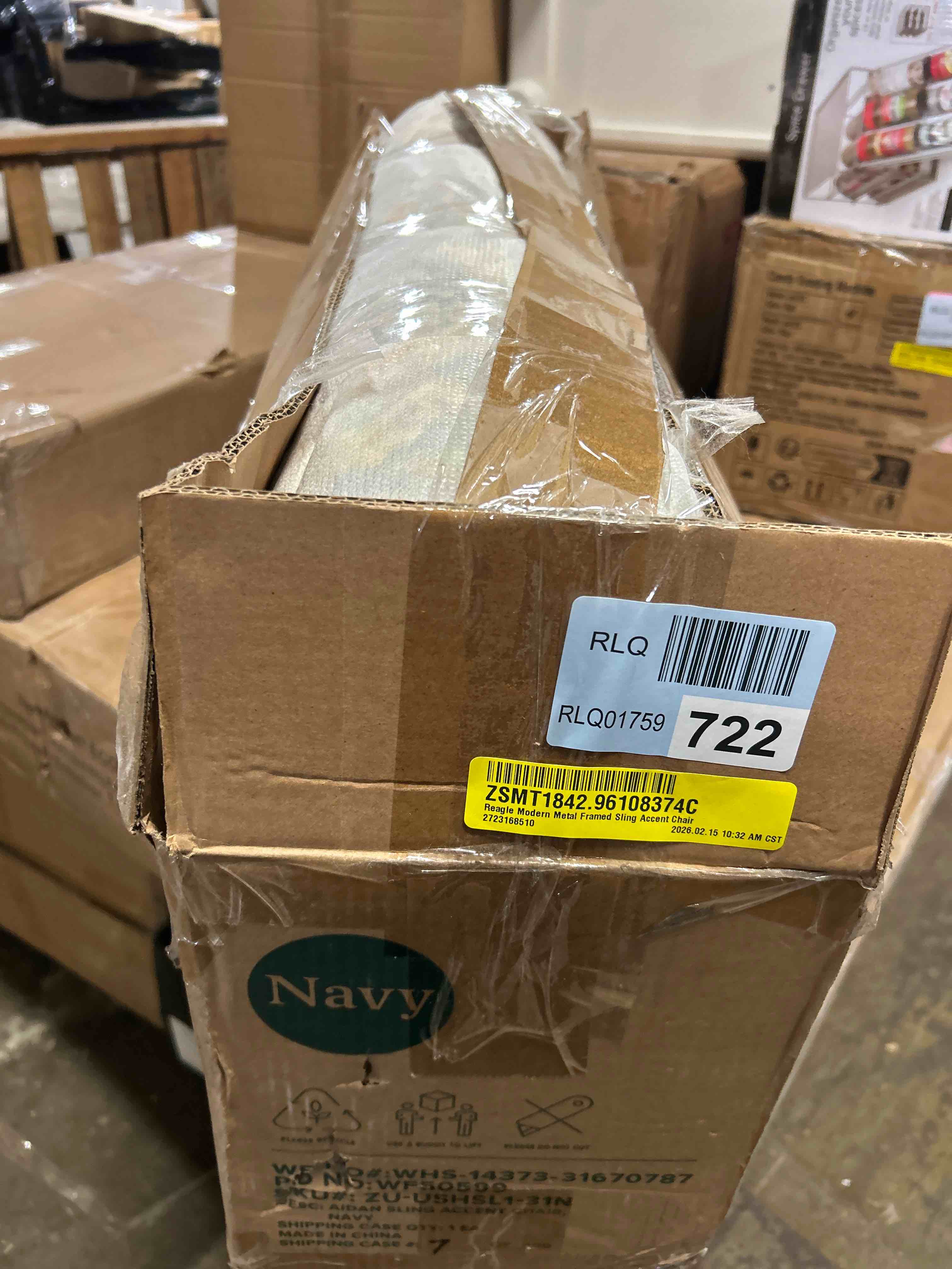 Condition photo showing As Is for Reagle Modern Metal Framed Sling Accent Chair(Open box and different color than picture )