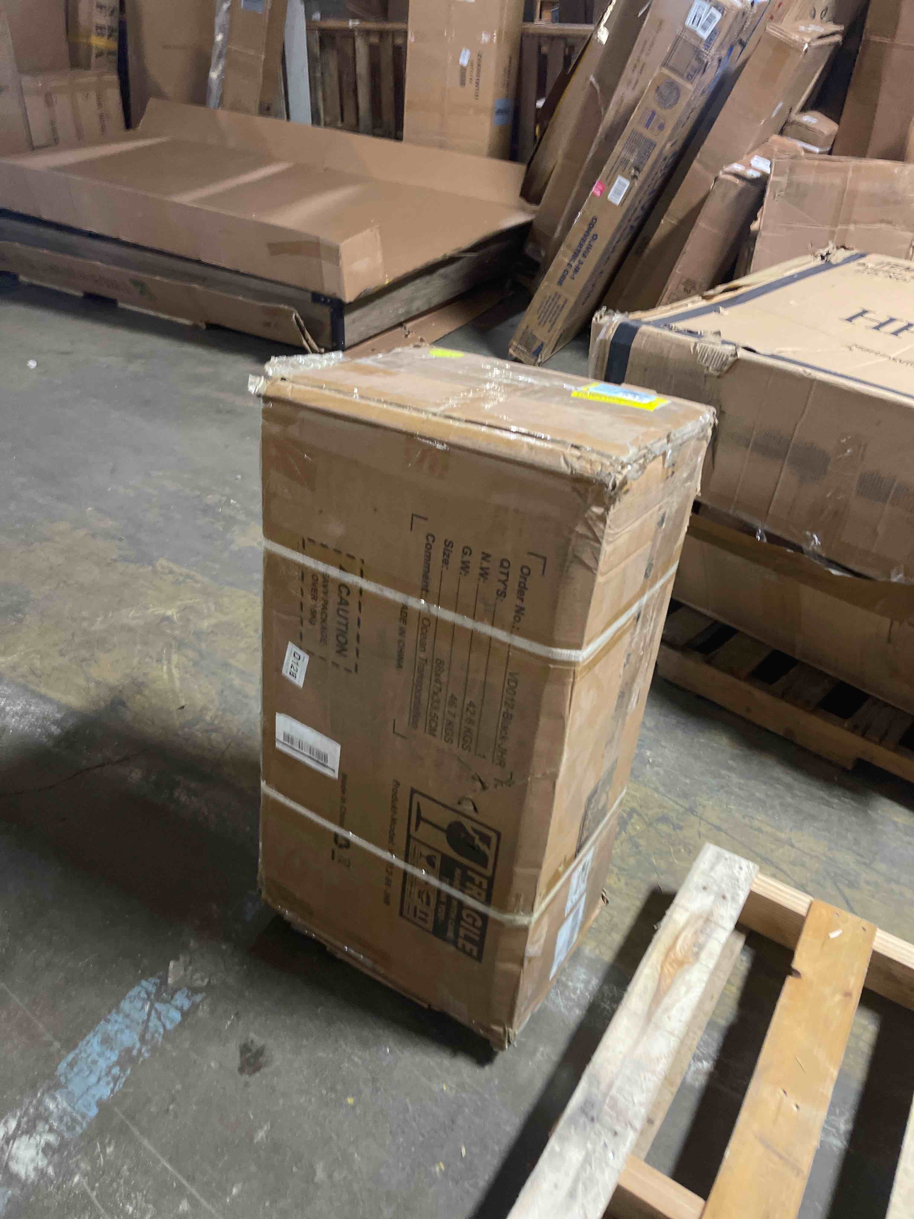 Condition photo showing As Is for Vanity Desk with Power Outlet, Makeup Table with Mirror and 12 LED Lights, 3 Color Lighting Modes, 11 Drawers Makeup Vanity with 4 Shelves, Fold-up Panel, Vanity Set for Bedroom, Black