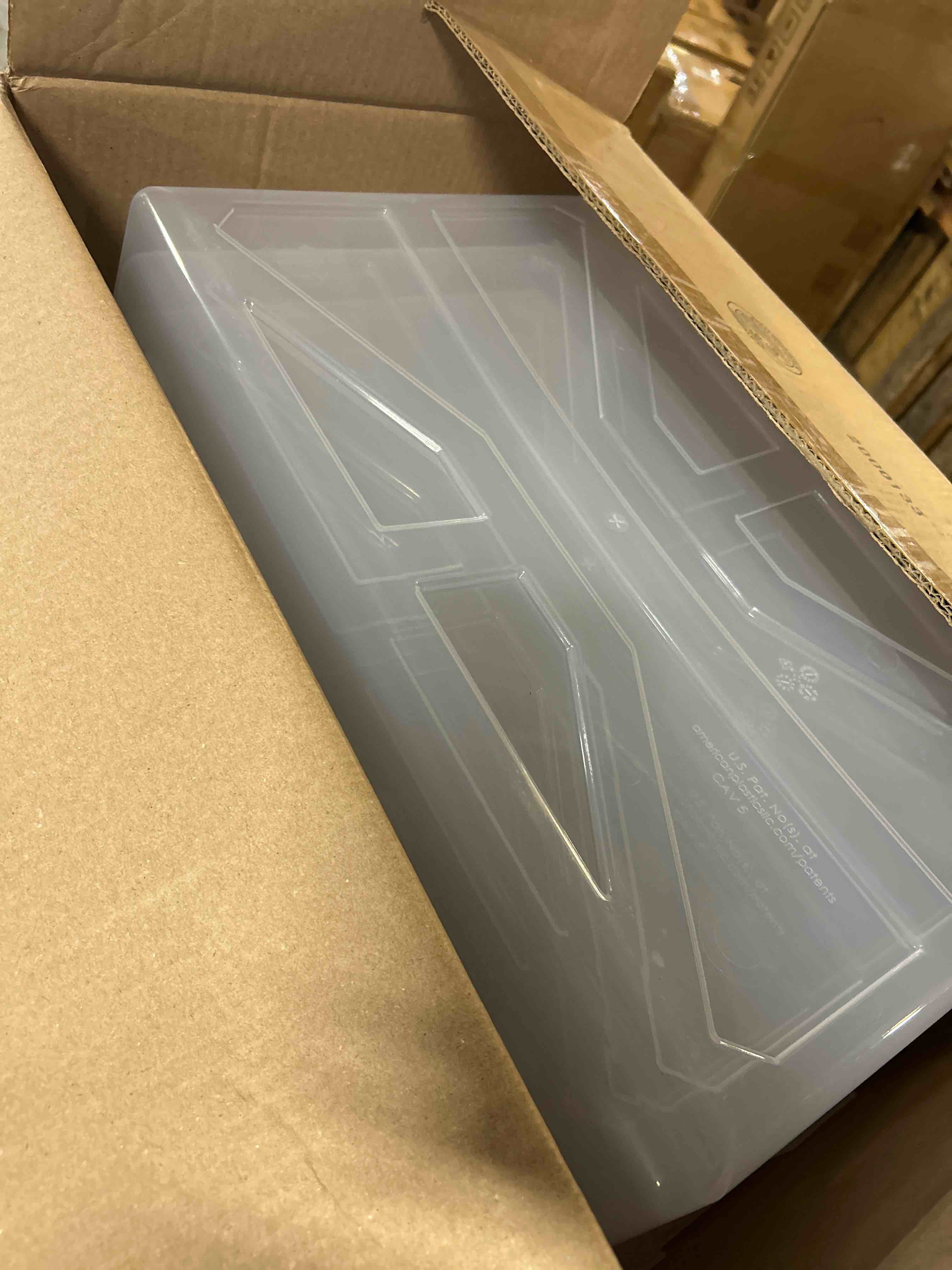 Condition photo showing New/Like New for Sterilite 4-Pack Ultra Latching Box, Storage Bins with Lids, Clear Plastic, 116 Quart - Heavy-Duty Organizing Containers for Closet, Bathroom, and Office