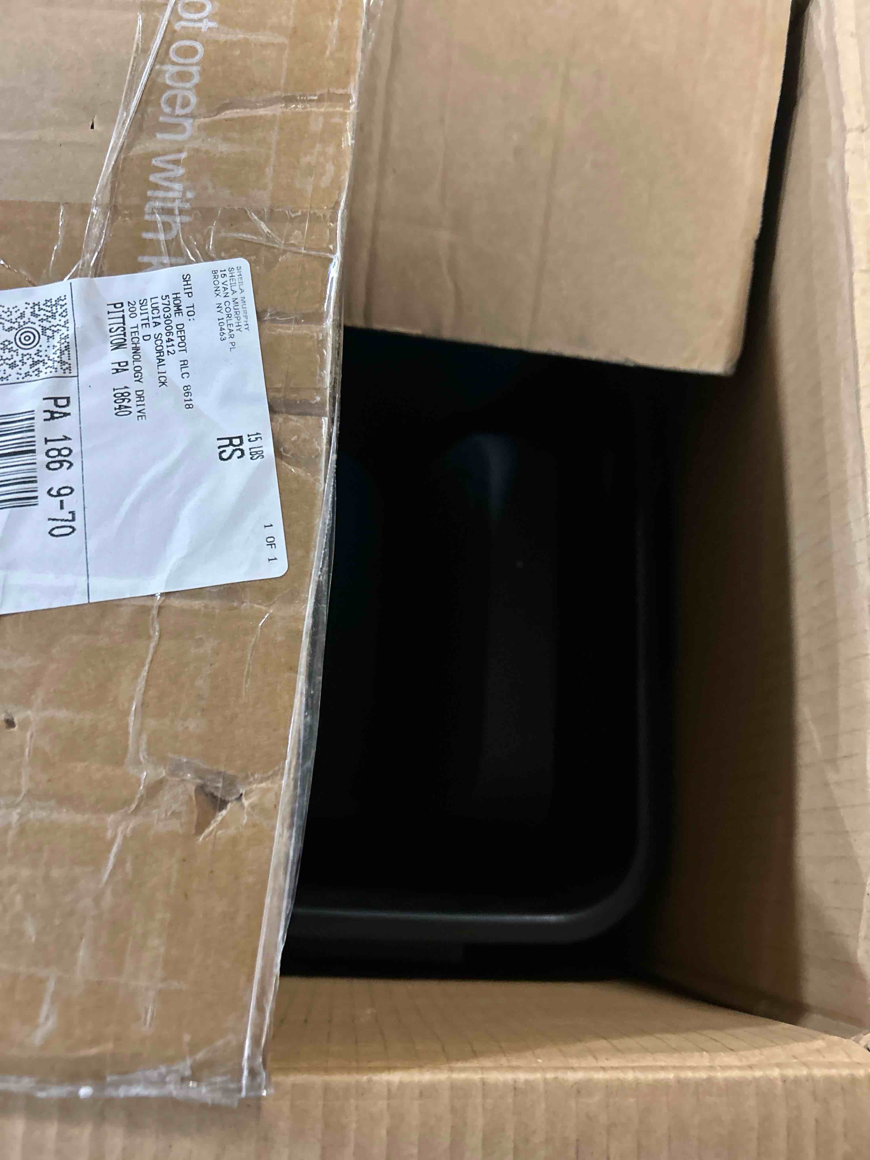 Condition photo showing New/Like New for Rev-A-Shelf Polymer Replacement 35 Quart Trash Bin Recycle Waste Garbage Container for Kitchen Cabinet Pullouts, Black, 2 Pack, RV-35-18-2