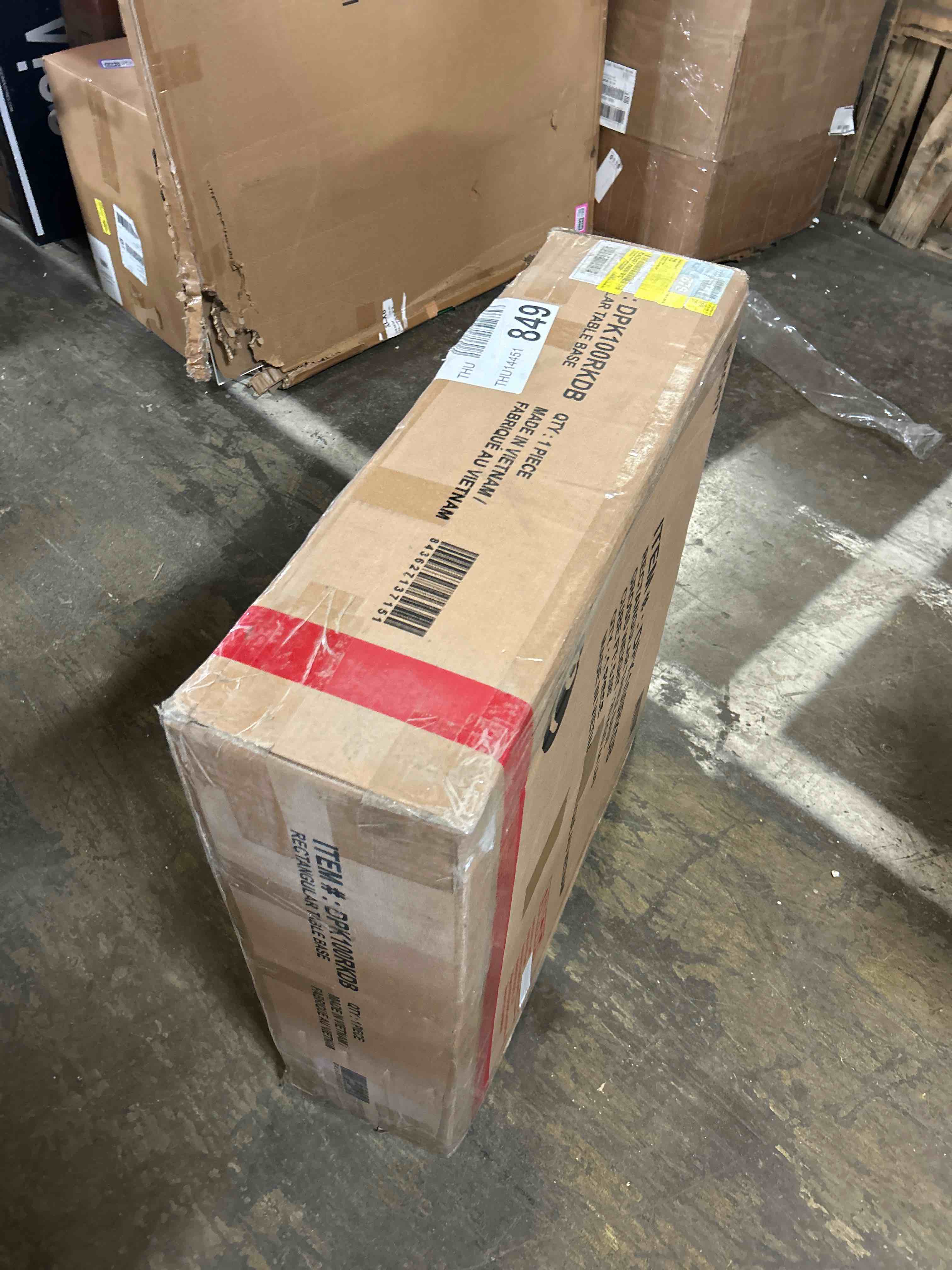 Condition photo showing As Is for Corringham Extendable Dining Table(Table base only)