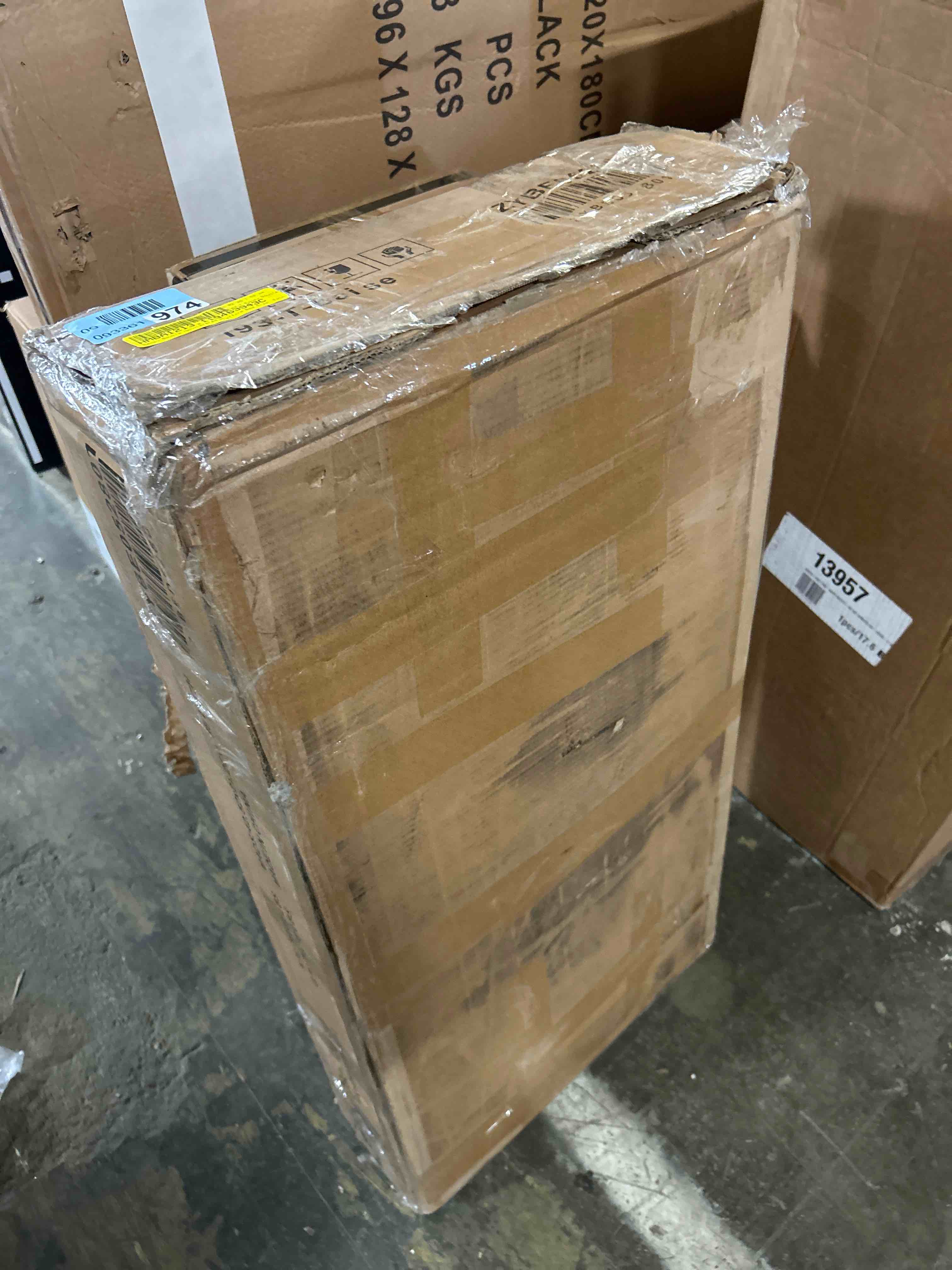 Condition photo showing As Is for Bensu Boucle Upholstered Platform Bed(Headboard and footboard only)