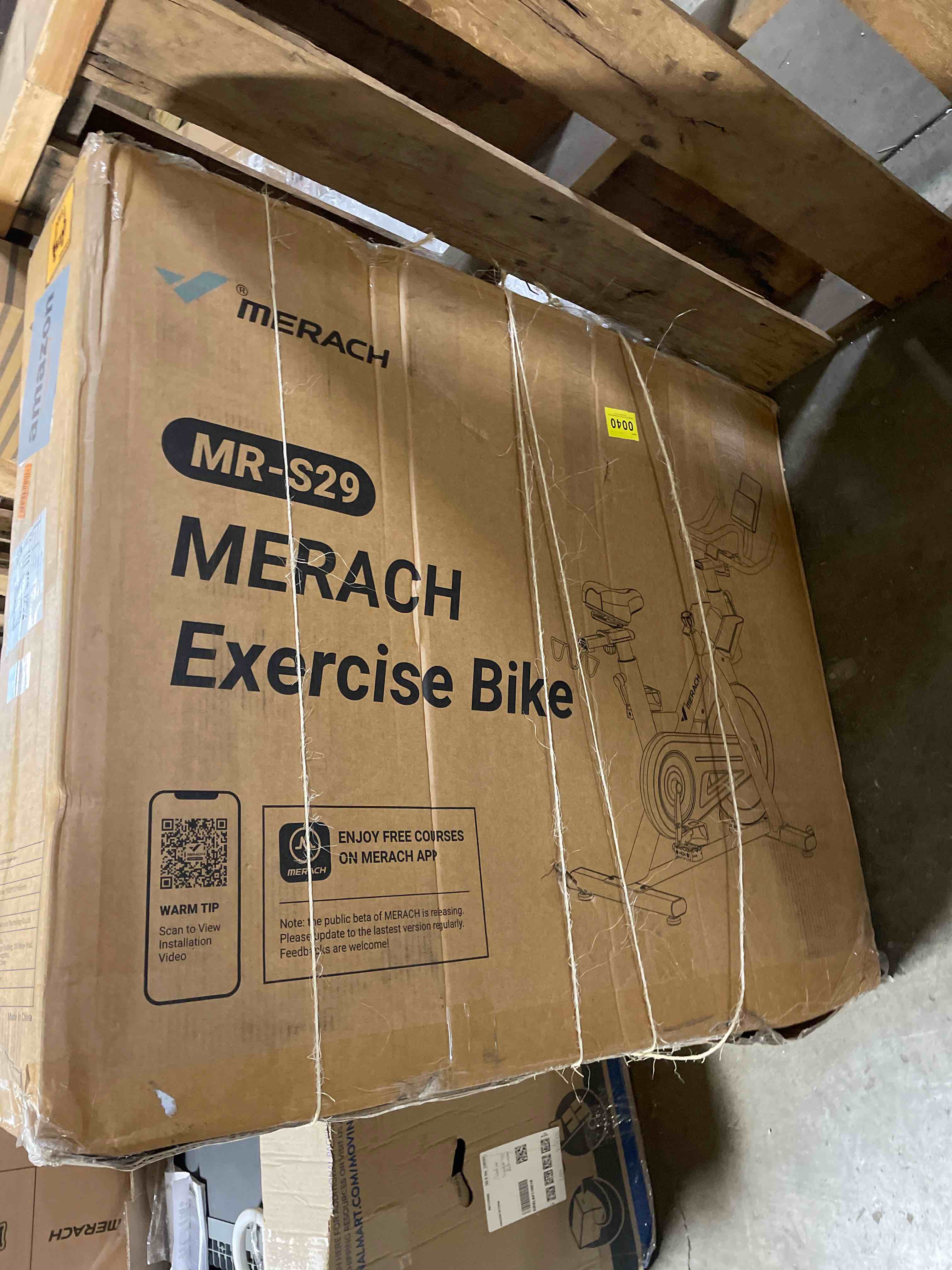 Condition photo showing Good Condition for Merach Exercise Bike for Home Gym, Low Noise Stationary Bike with Automated Manual Magnetic Resistance, Indoor Workout Bike with Self-Developed App, 300/350 Lbs Weight Capacity (used)