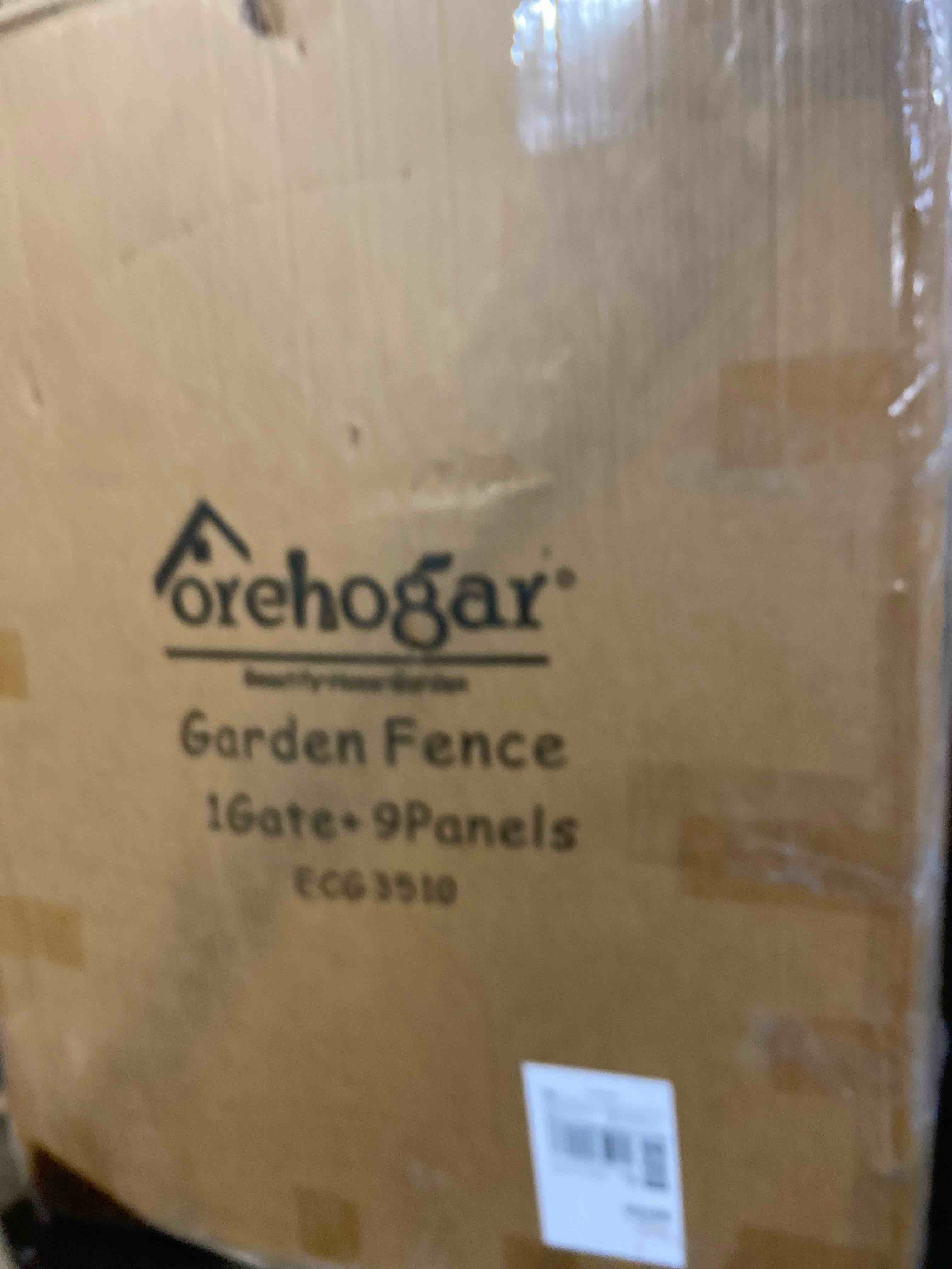 Condition photo showing New/Like New for Metal Garden Fence with Gate 36in (H) x 23.3ft (L), 1 Gate+ 9 Panels Dog Fence Border Fence Animal Barrier, No Dig Garden Fencing for Yard Flower Bed Lawn Patio Outdoor, ECG3610, Black 36"Hx23.3ft (Gate+9Panels)